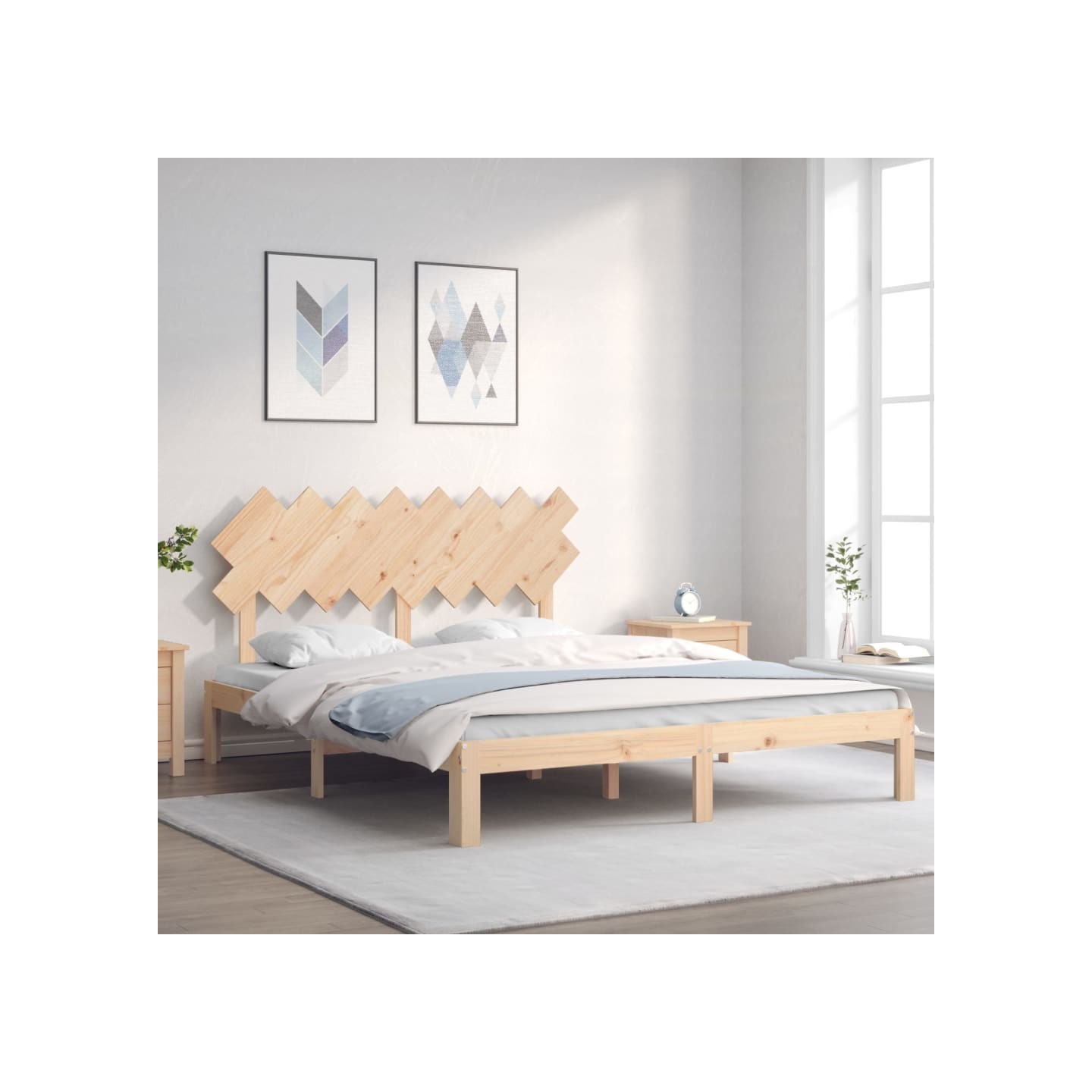 Cadre de lit sans matelas 160x200 cm bois massif de pin