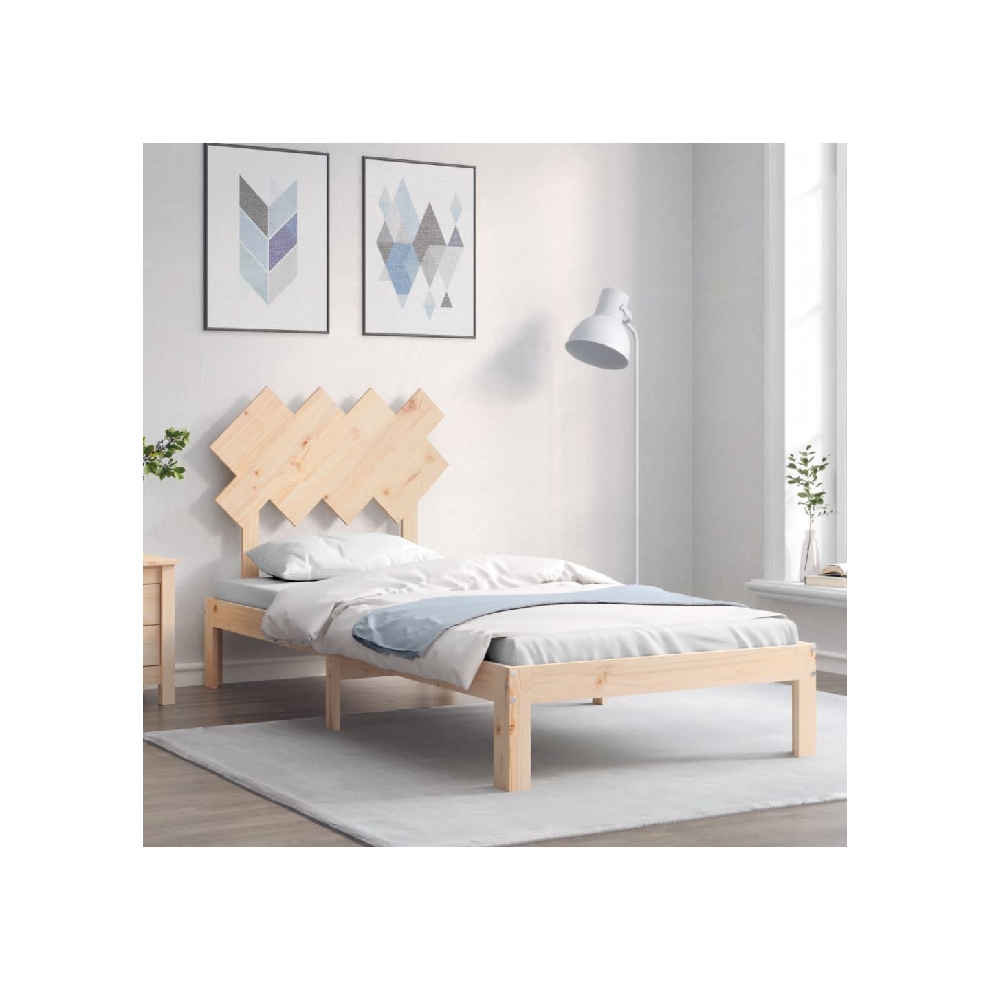 Cadre de lit sans matelas 90x200 cm bois de pin massif