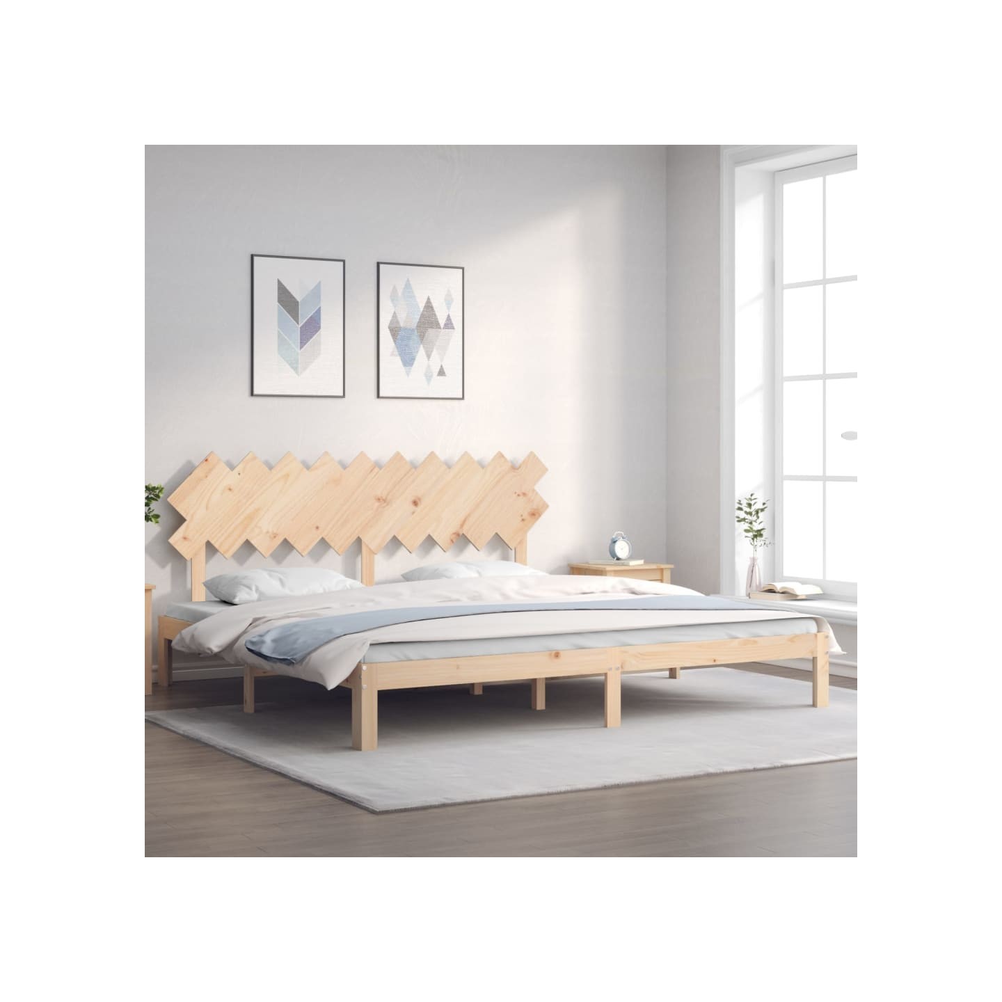 Cadre de lit sans matelas 200x200 cm bois massif de pin
