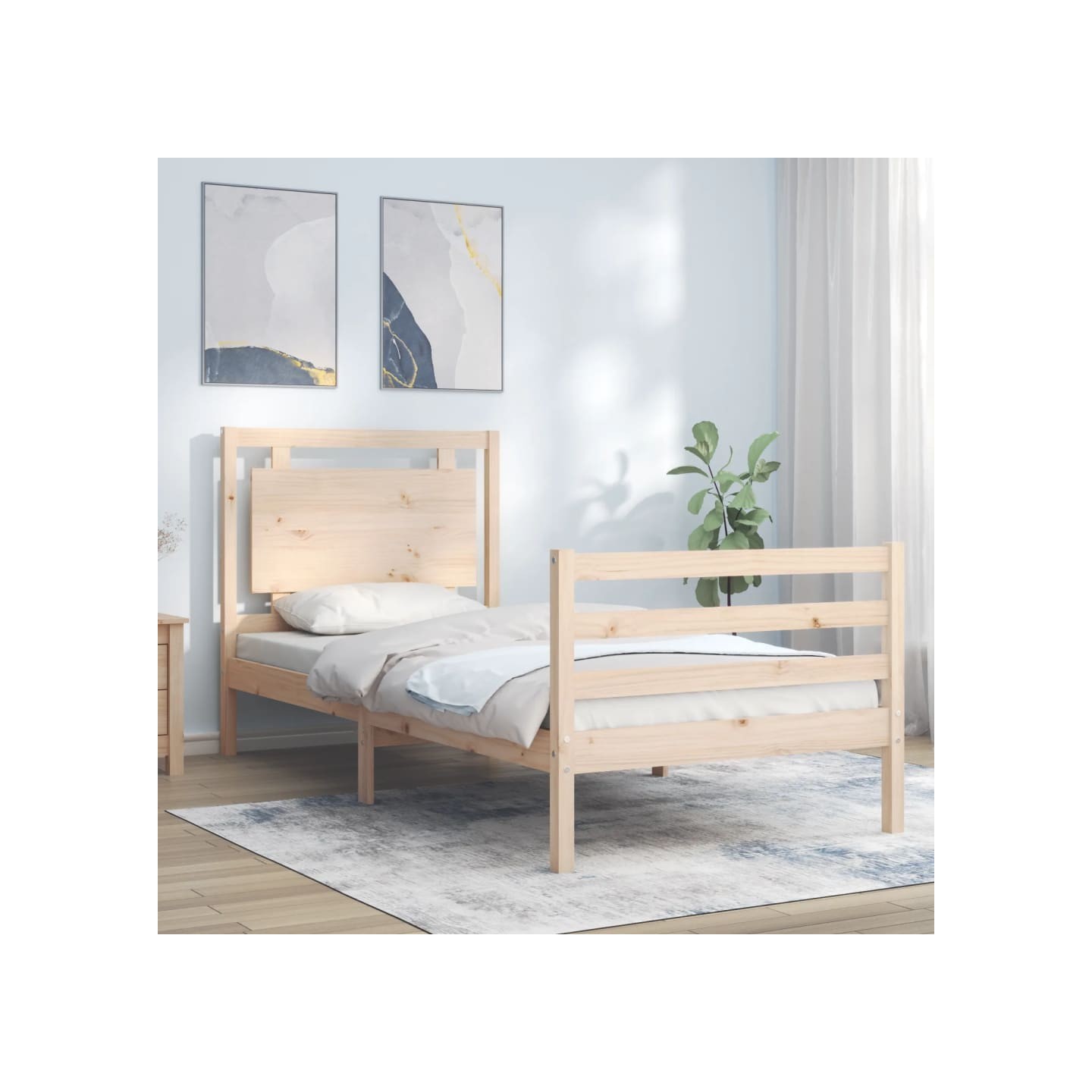 Cadre de lit sans matelas 100x200 cm bois massif