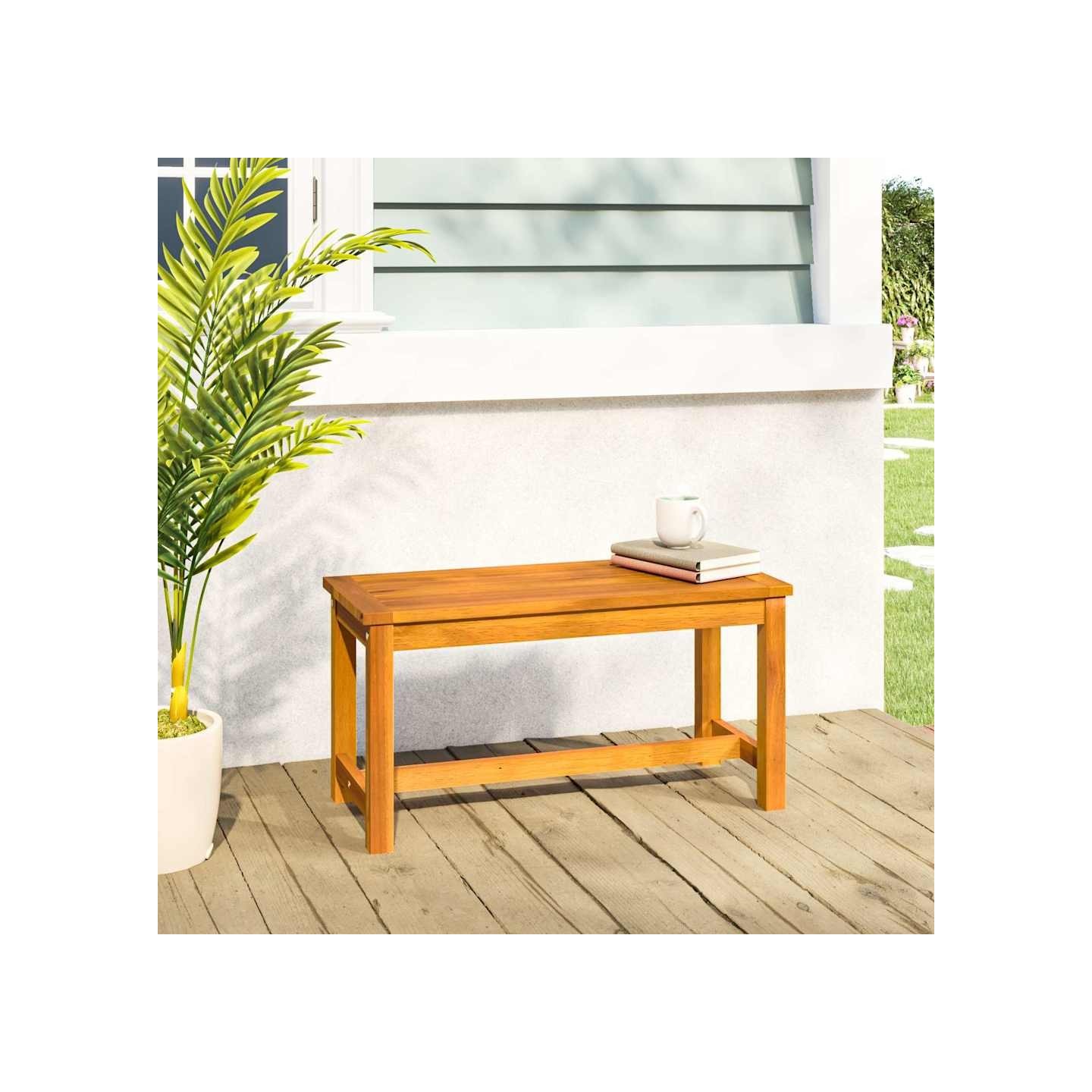 Banc de jardin 80x35x45 cm bois massif d'acacia
