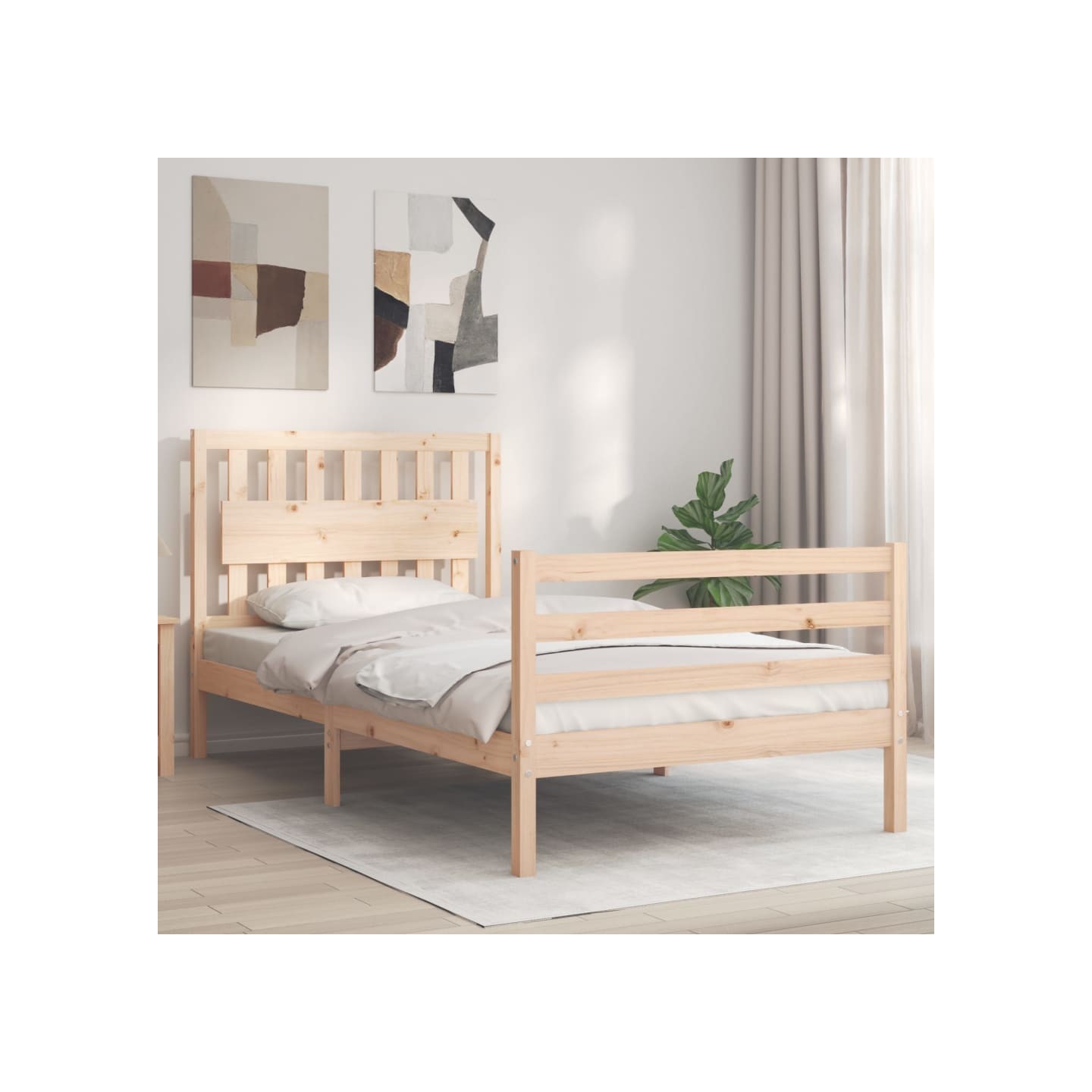 Cadre de lit sans matelas 100x200 cm bois massif