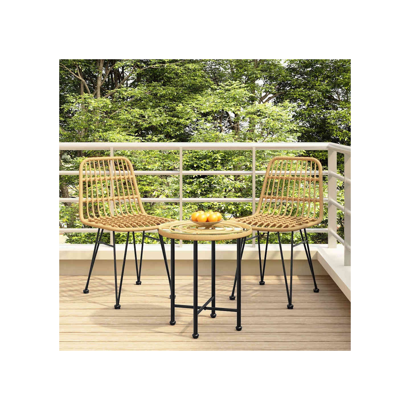 Chaises de jardin lot de 2 48x62x84 cm Résine tressée