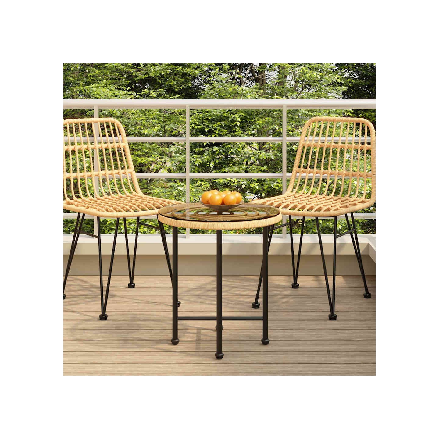 Table de salle à manger Ø50 cm Verre trempé et acier
