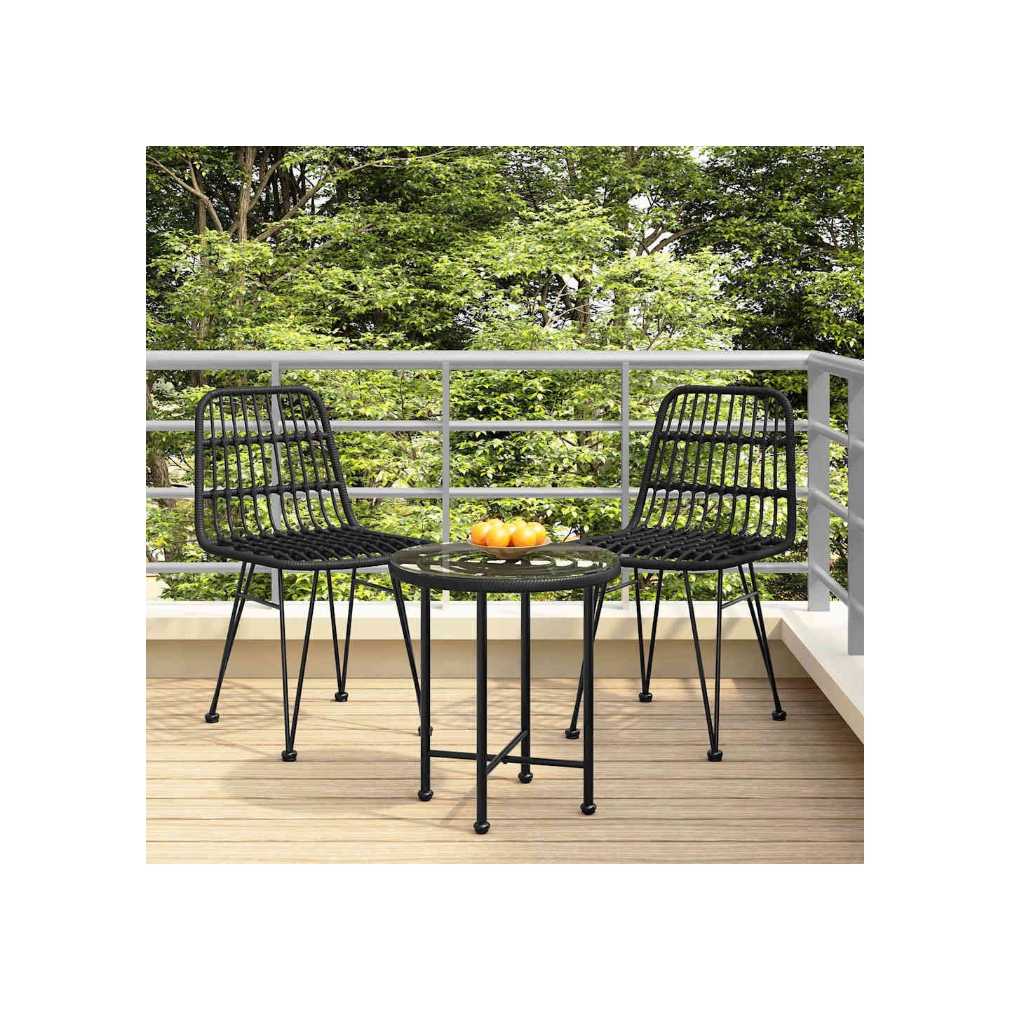 Chaises de jardin lot de 2 Noir 48x62x84 cm Résine tressée