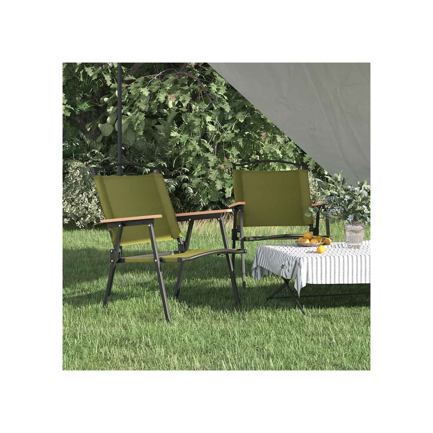 Chaises de camping lot de 2 Vert 54x55x78 cm Tissu Oxford