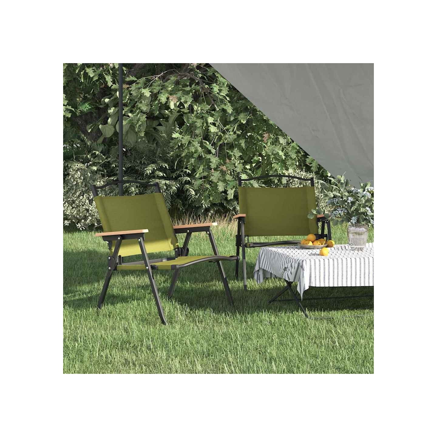 Chaises de camping lot de 2 Vert 54x43x59 cm Tissu Oxford