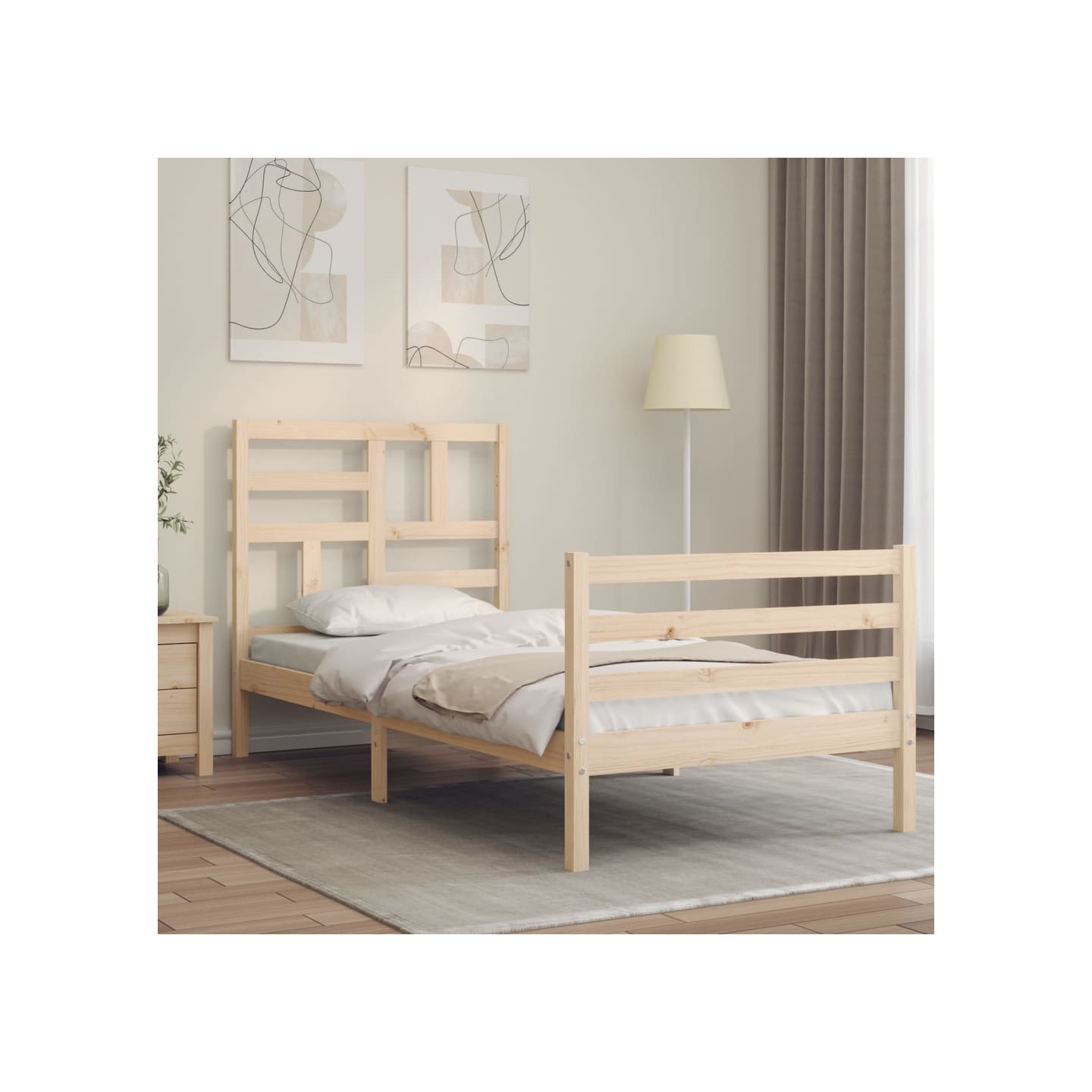 Cadre de lit sans matelas 100x200 cm bois massif