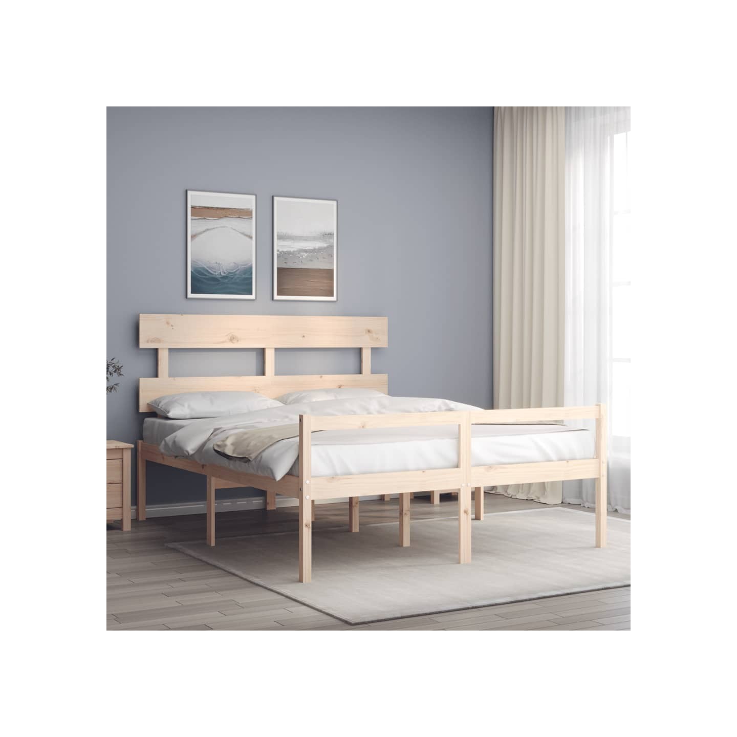 Lit pour personne âgée sans matelas 160x200 cm bois massif