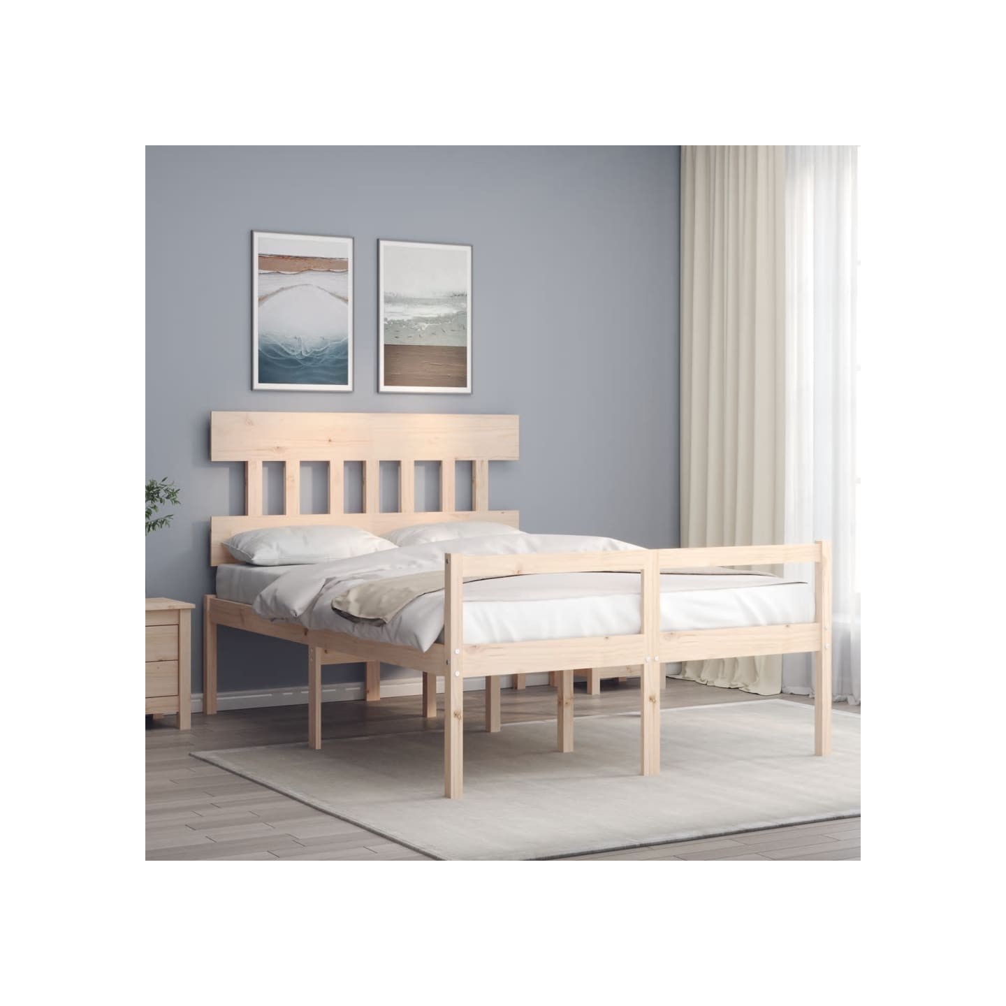 Lit pour personne âgée sans matelas 140x190 cm bois massif