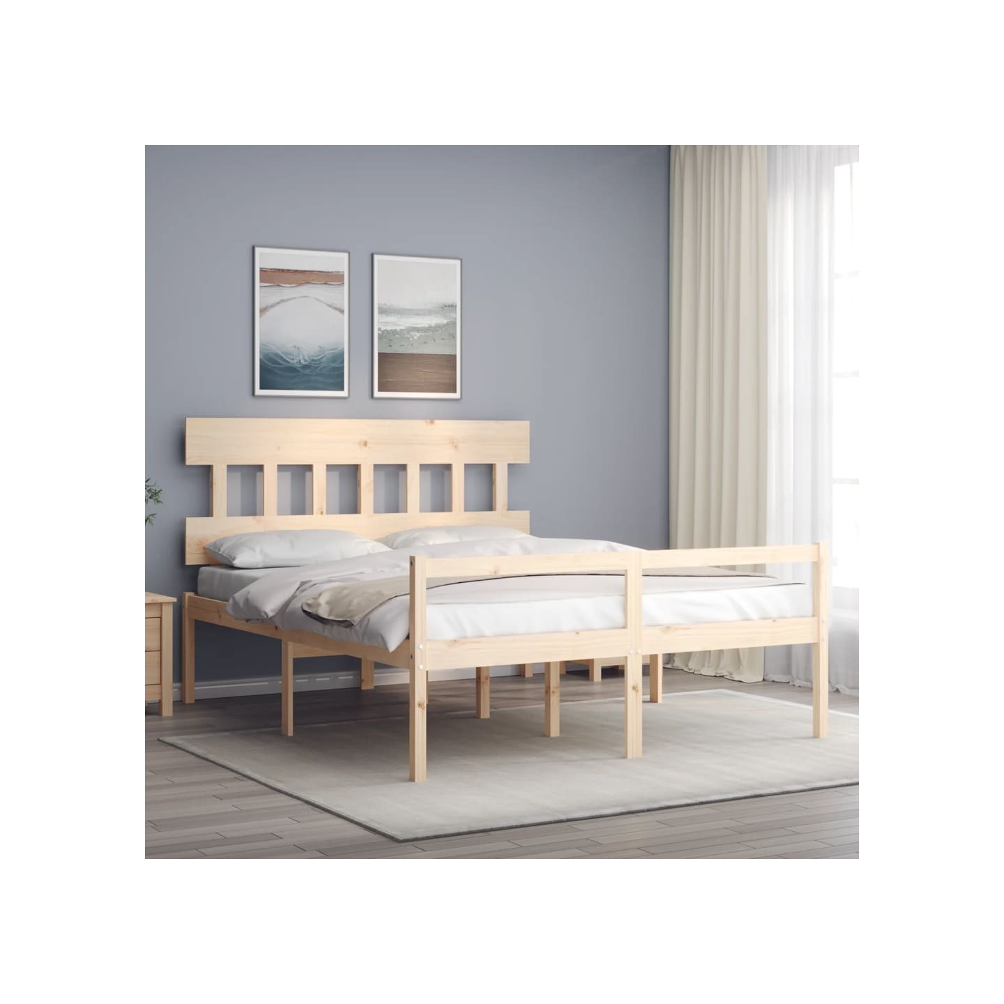 Lit pour personne âgée sans matelas 160x200 cm bois massif