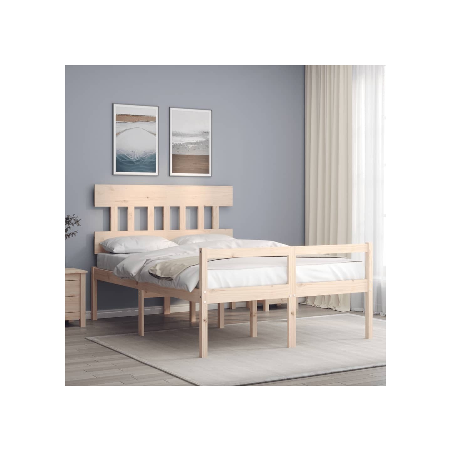 Lit pour personne âgée sans matelas 120x200 cm bois massif