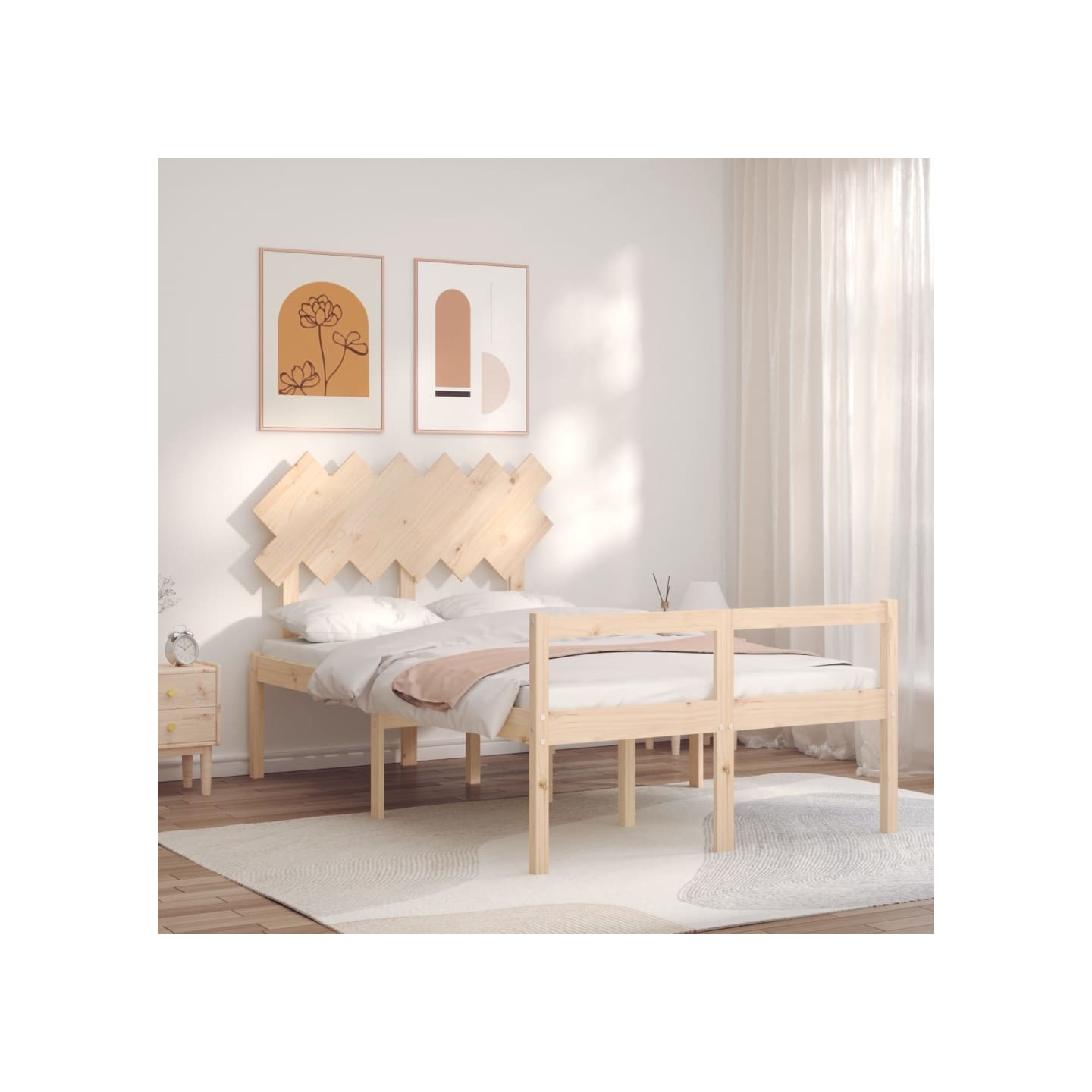 Lit pour personne âgée sans matelas bois massif