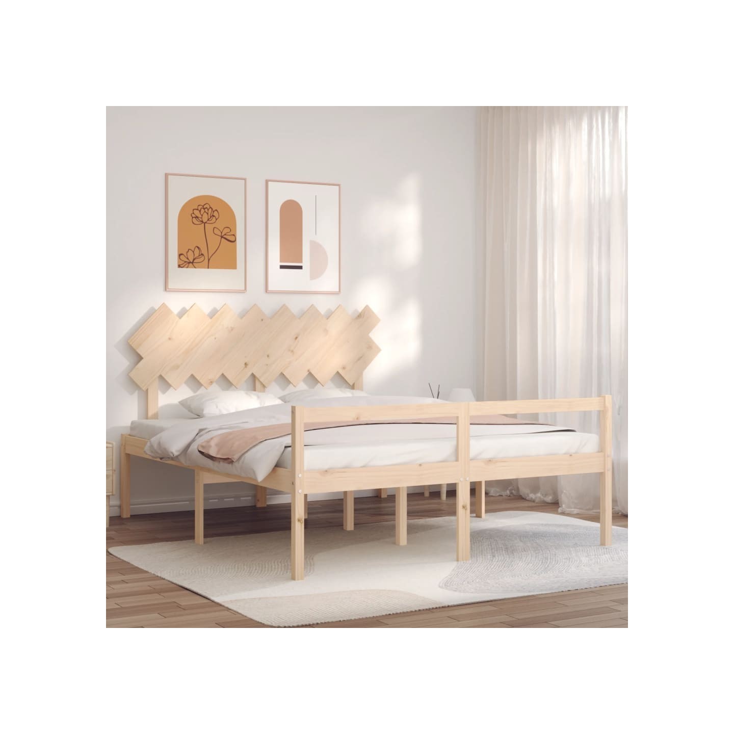 Lit pour personne âgée sans matelas 160x200 cm bois massif