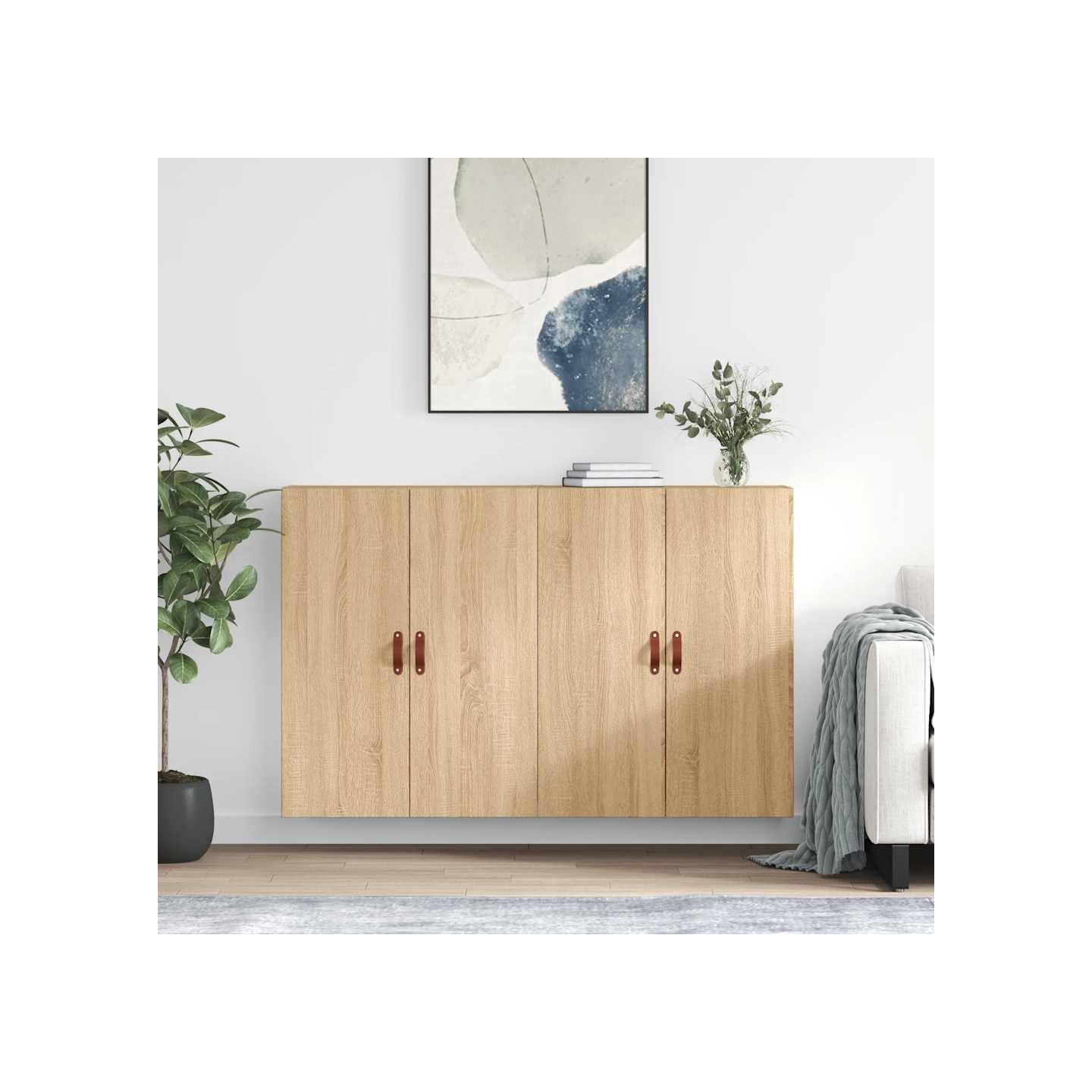 Armoires murales 2 pcs chêne sonoma 69,5x34x90 cm