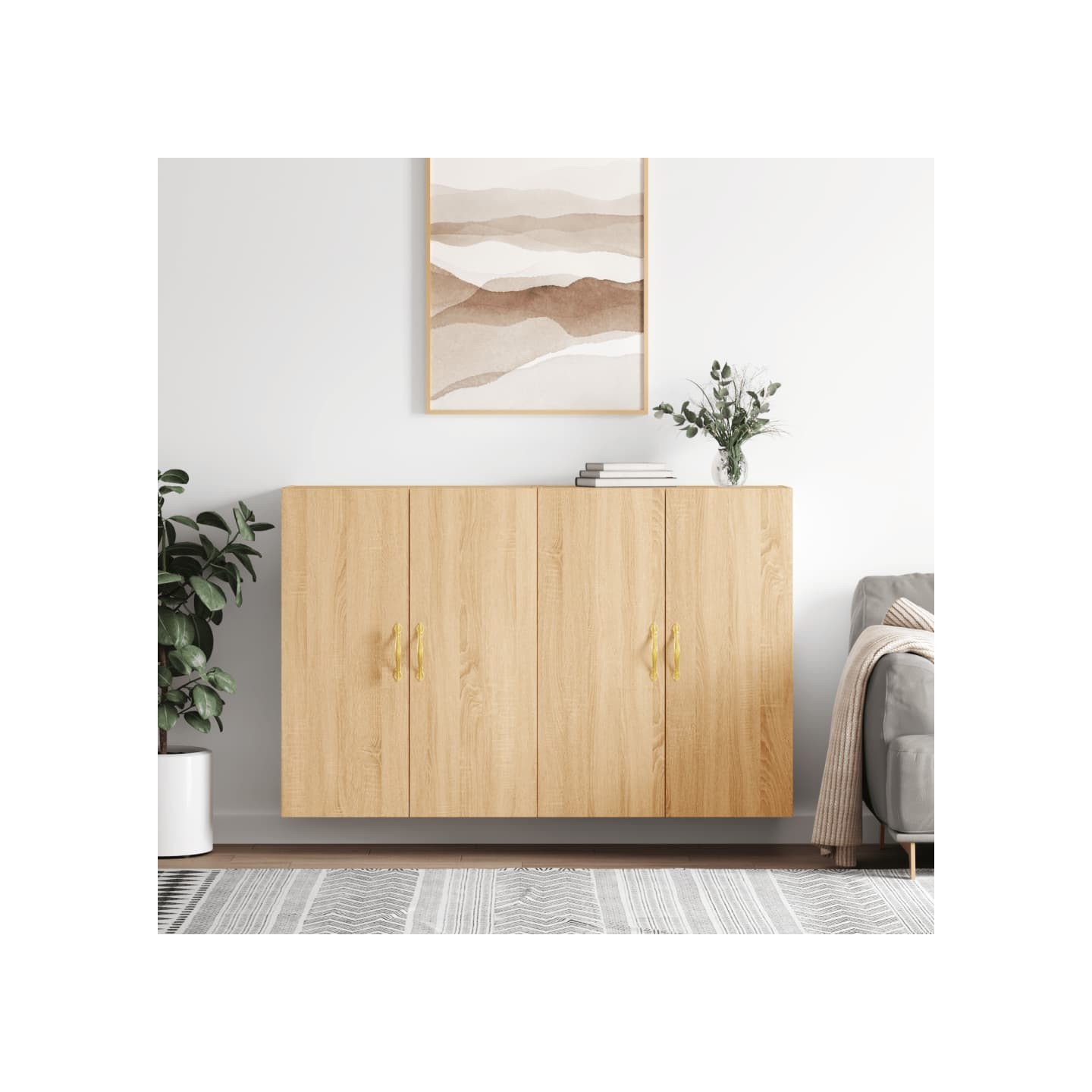 Armoires murales 2 pcs chêne sonoma 69,5x34x90 cm