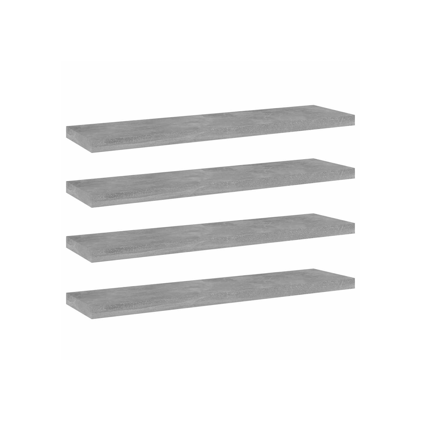 Panneaux de bibliothèque 4 pcs gris béton bois d’ingénierie