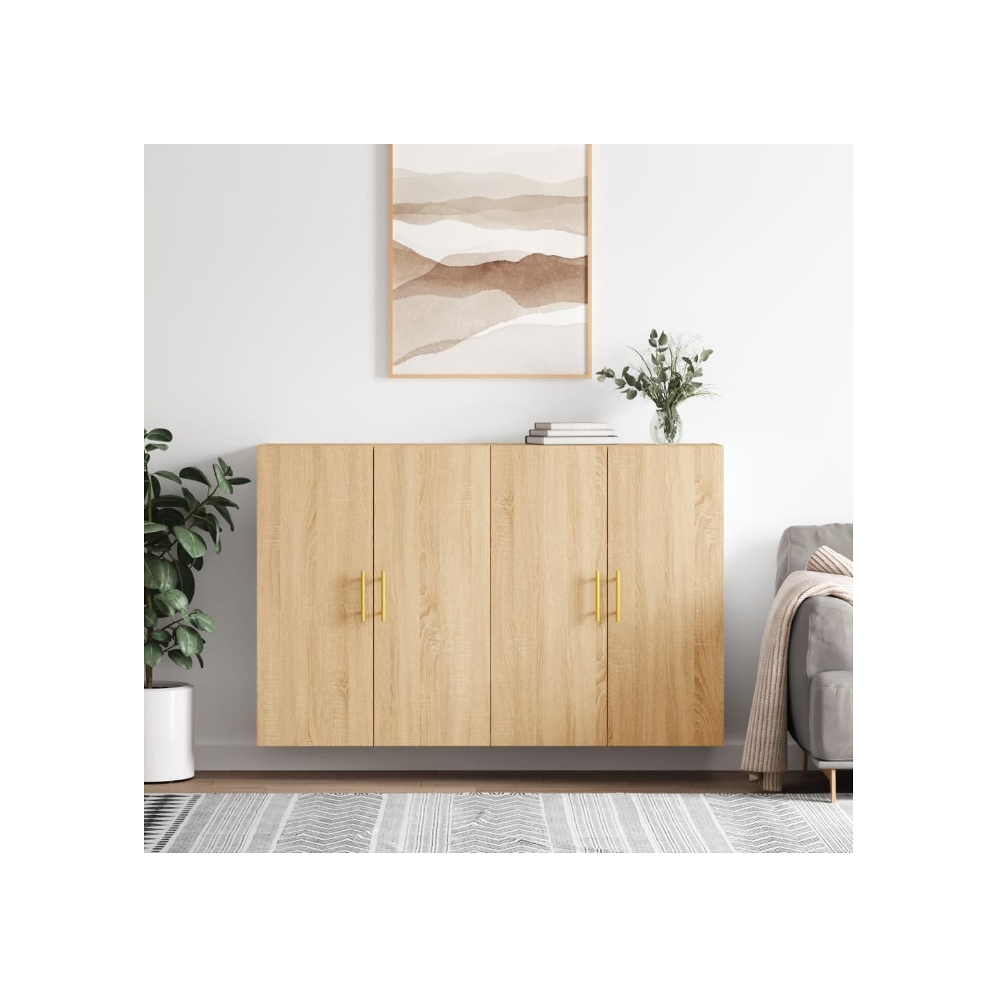 Armoires murales 2 pcs chêne sonoma 69,5x34x90 cm