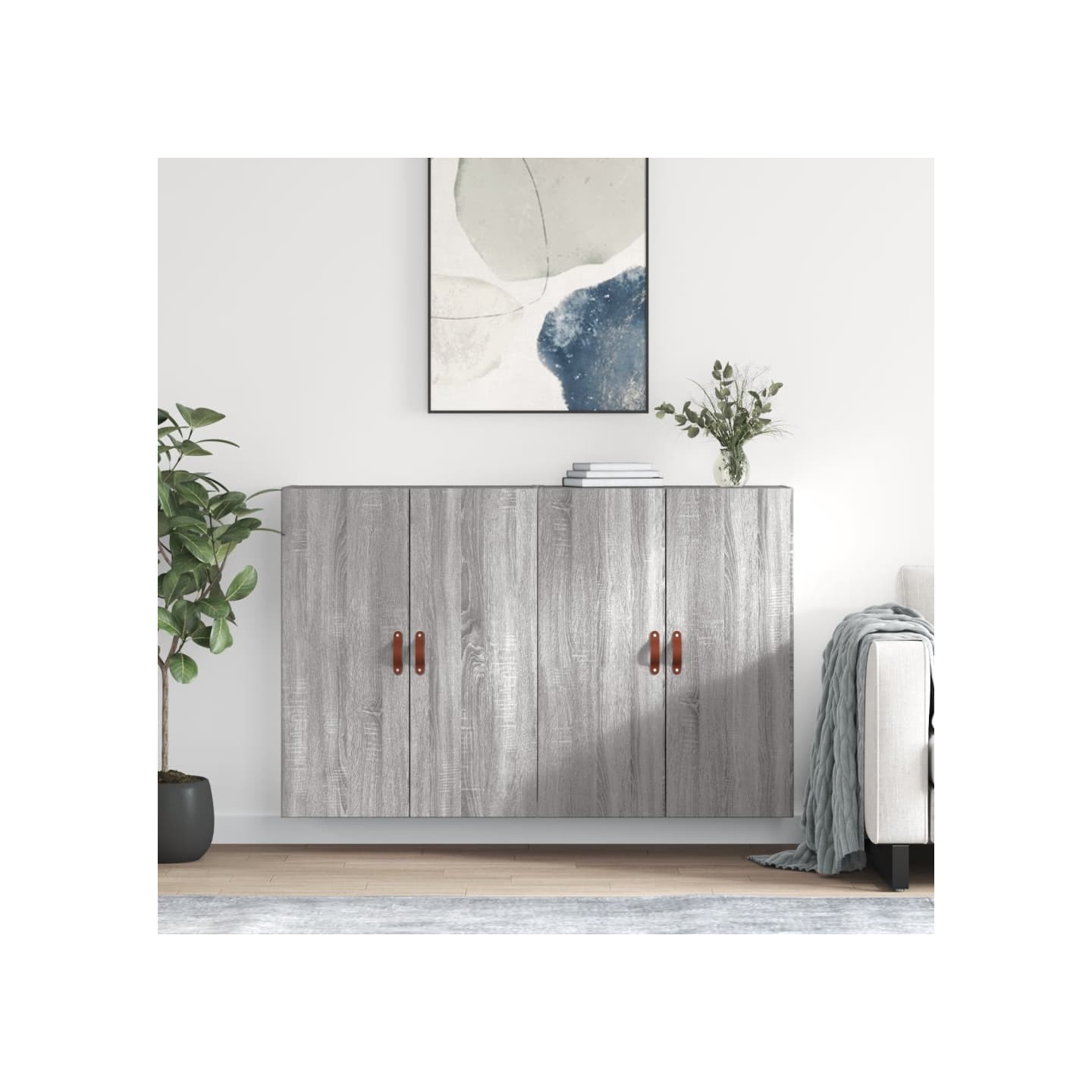 Armoires murales 2 pcs sonoma gris 69,5x34x90 cm