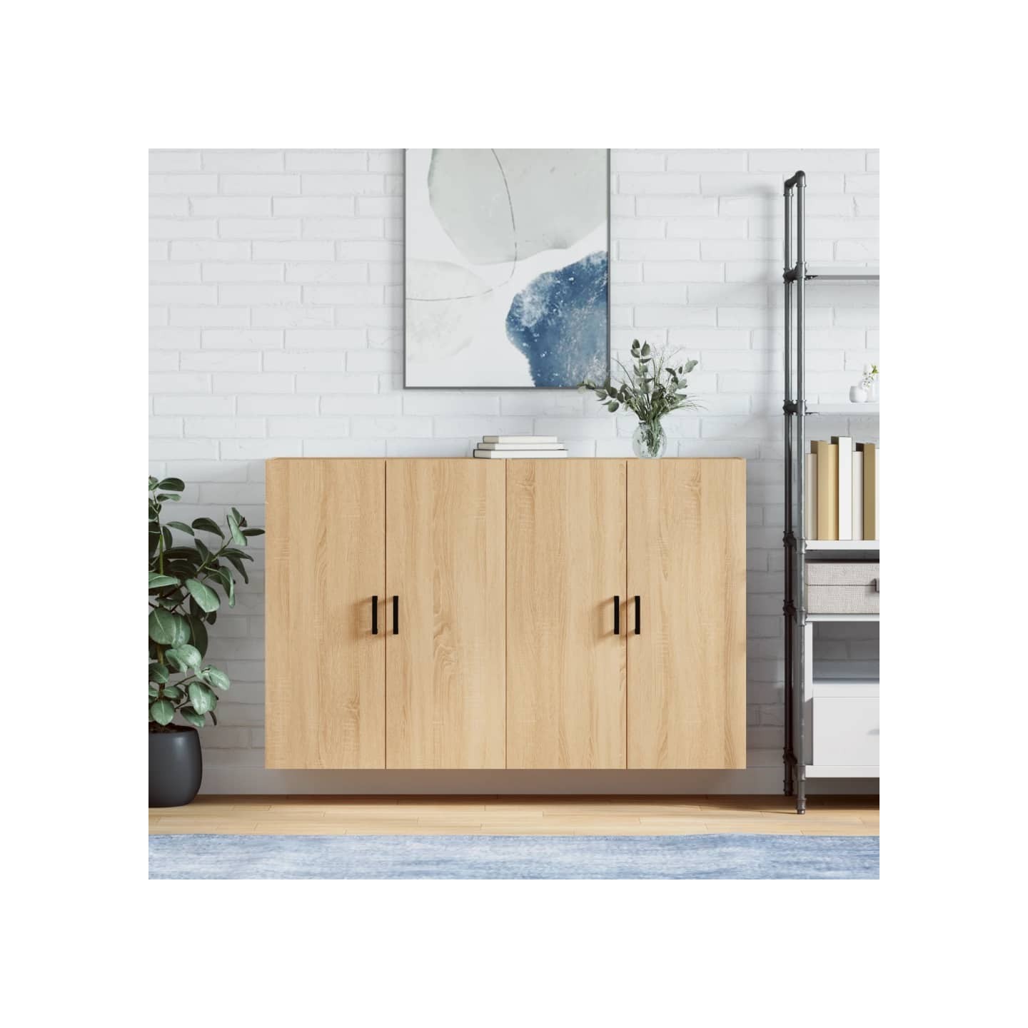 Armoires murales 2 pcs chêne sonoma 69,5x34x90 cm