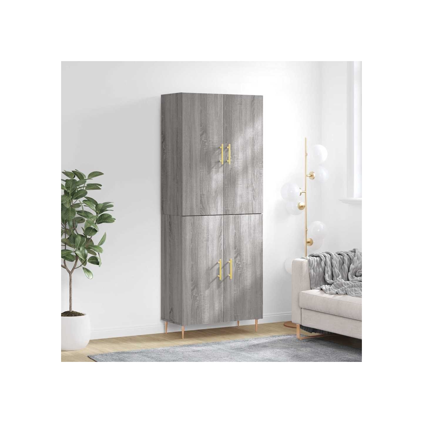 Buffet haut Sonoma gris 69,5x34x180 cm Bois d'ingénierie