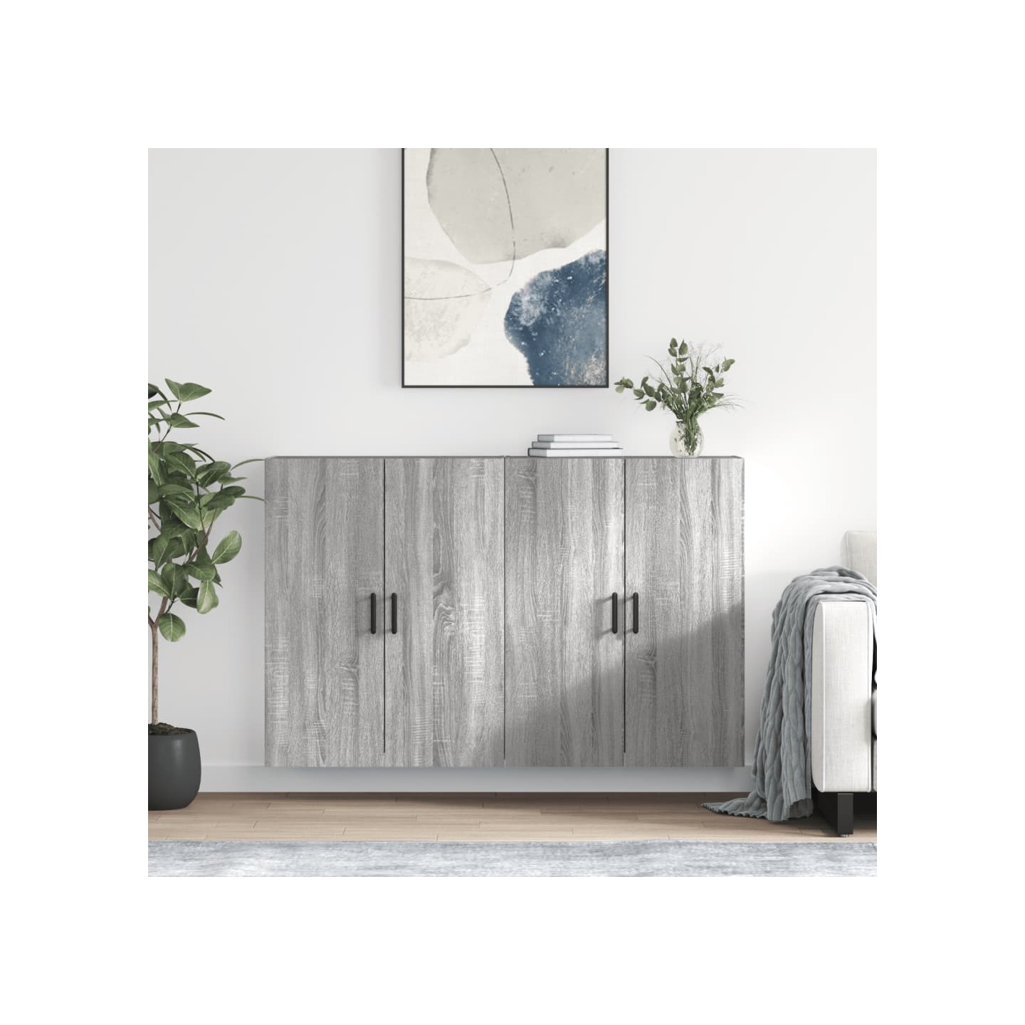 Armoires murales 2 pcs sonoma gris 69,5x34x90 cm