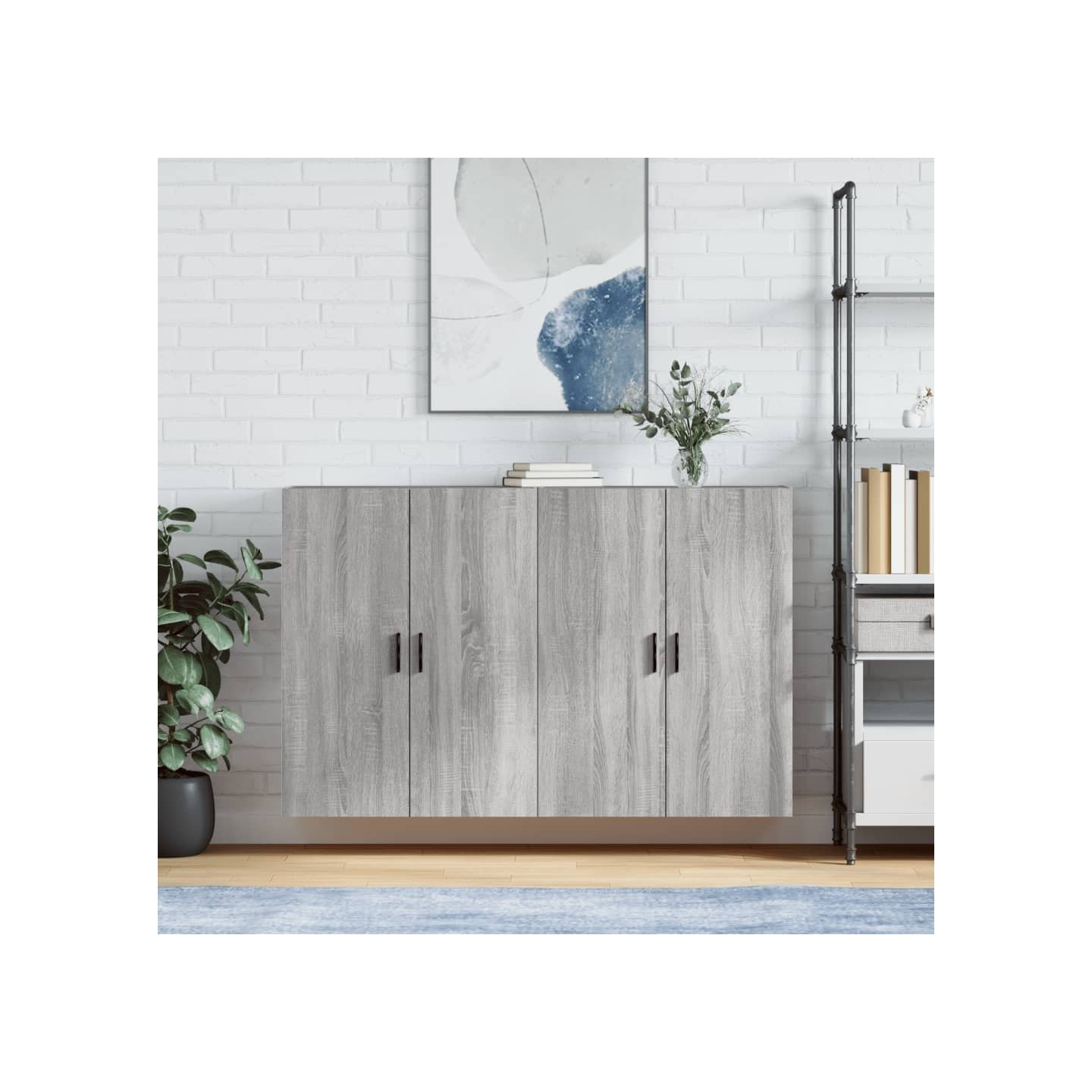 Armoires murales 2 pcs sonoma gris 69,5x34x90 cm