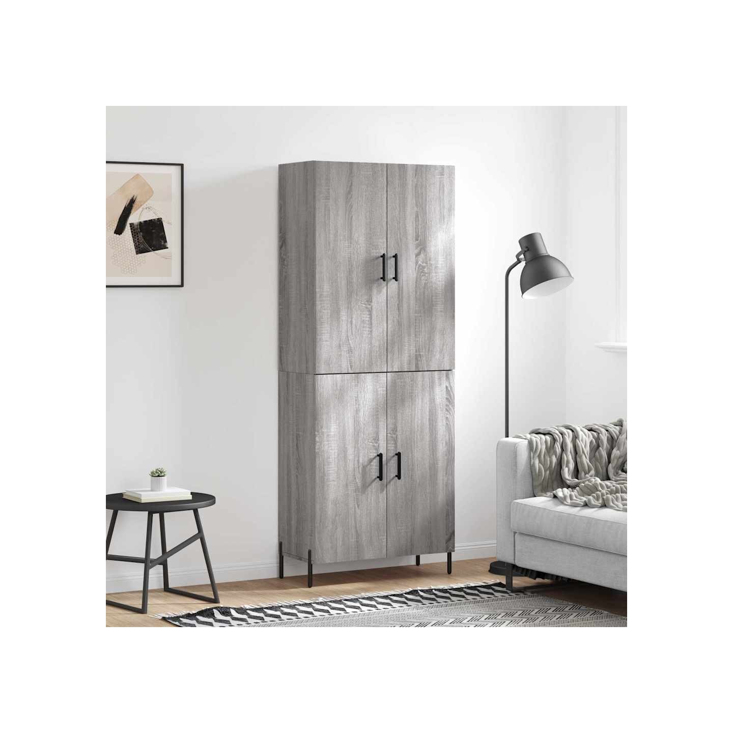 Buffet haut Sonoma gris 69,5x34x180 cm Bois d'ingénierie