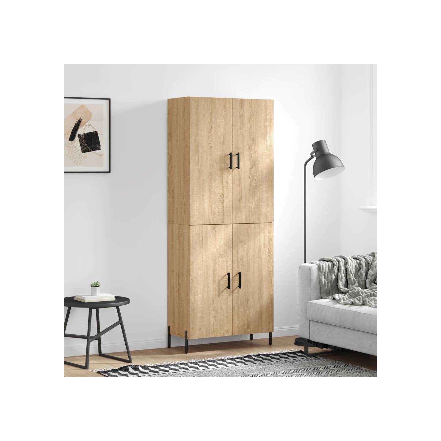 Buffet haut Chêne sonoma 69,5x34x180 cm Bois d'ingénierie