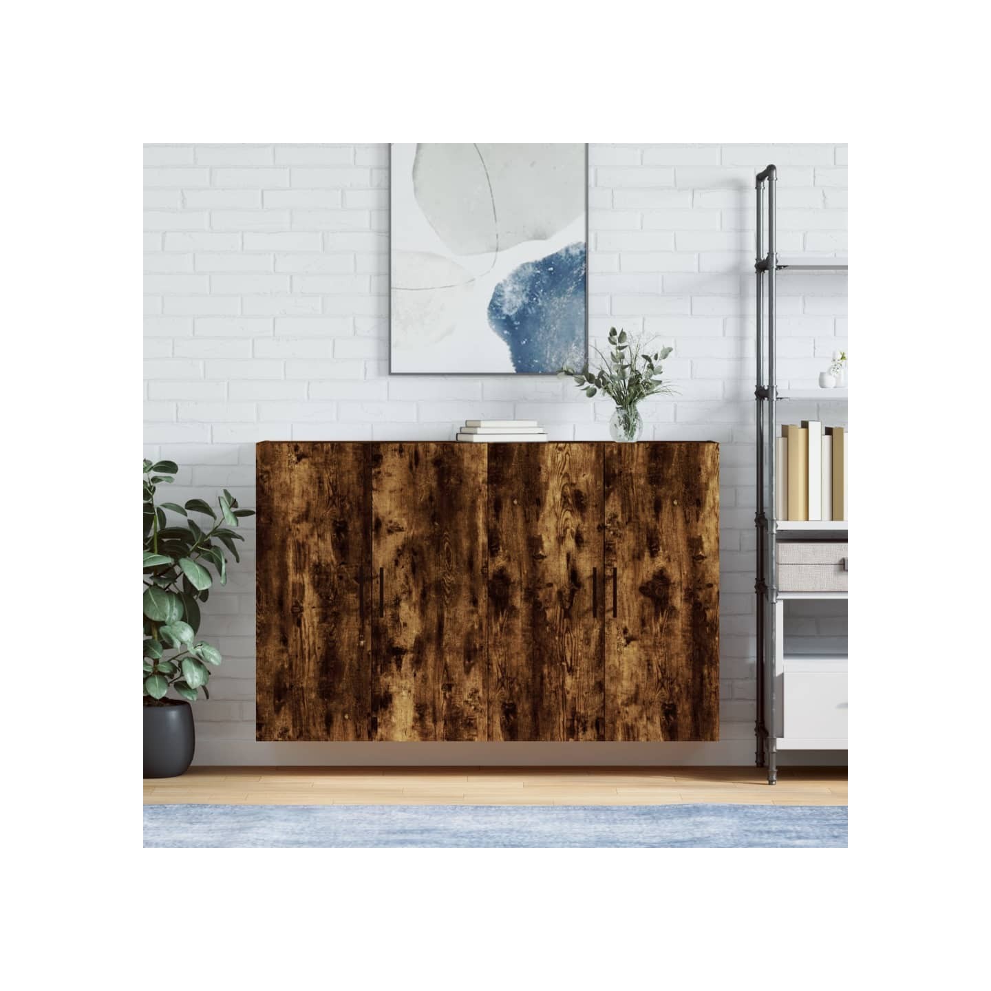 Armoires murales 2 pcs chêne fumé 69,5x34x90 cm