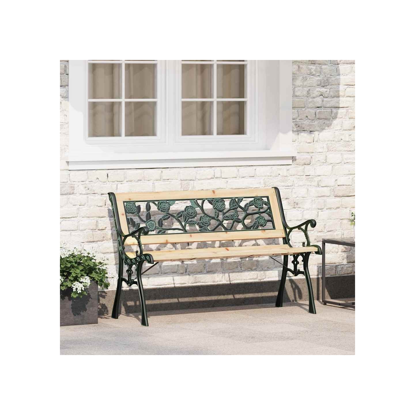 Banc de jardin 2 -Seater 116 x 54 x 73 cm bois Marron