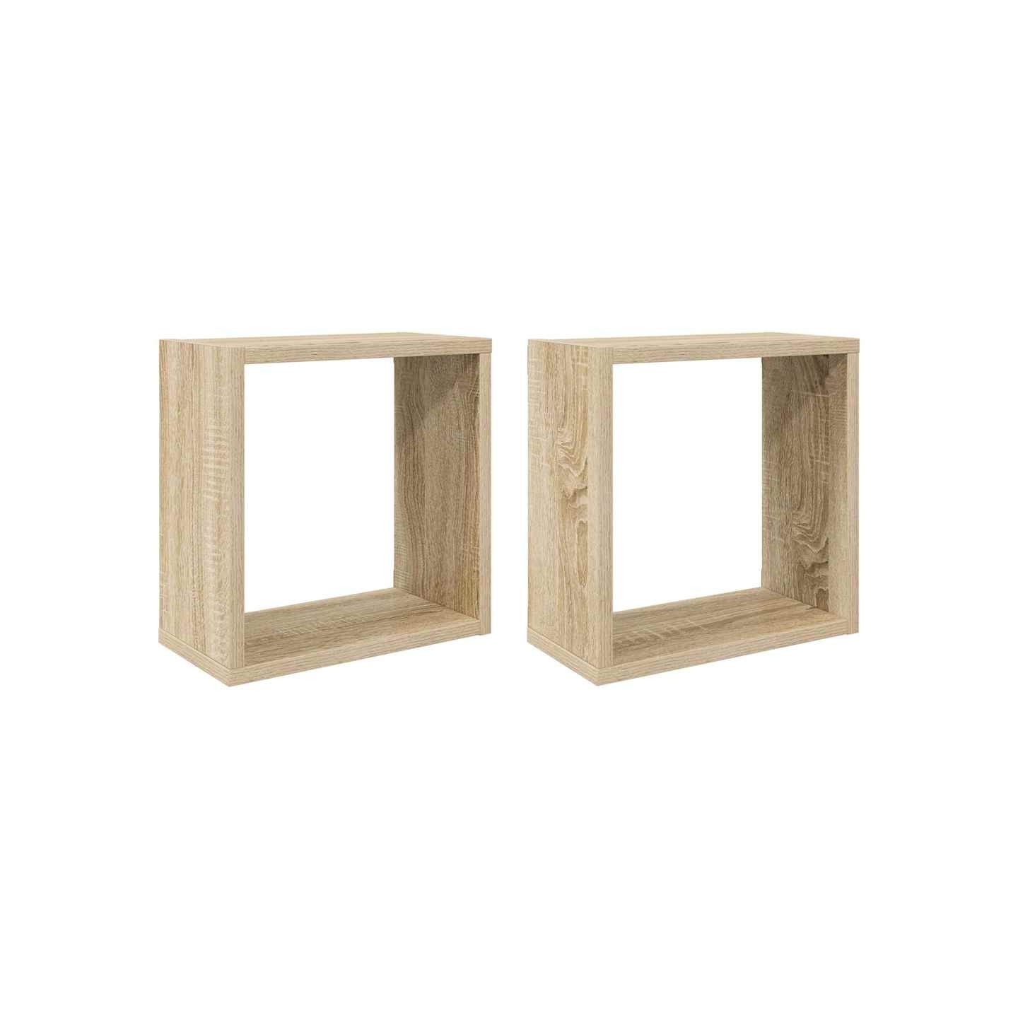 Étagères cube murales 2 pcs chêne sonoma 30x15x30 cm