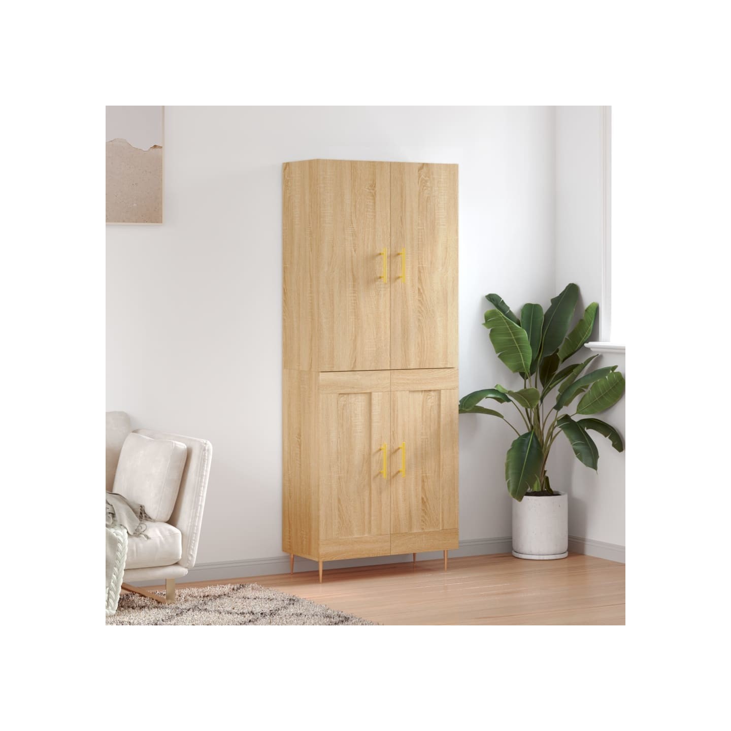 Buffet haut Chêne sonoma 69,5x34x180 cm Bois d'ingénierie