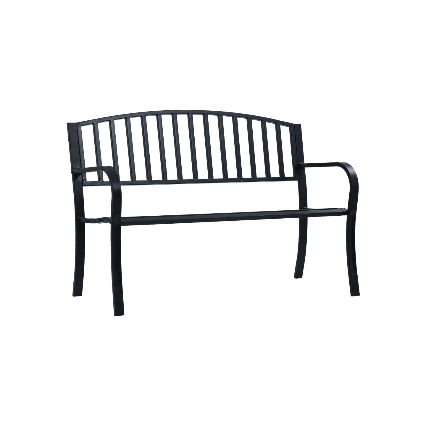 Banc de jardin Noir 120 cm Acier