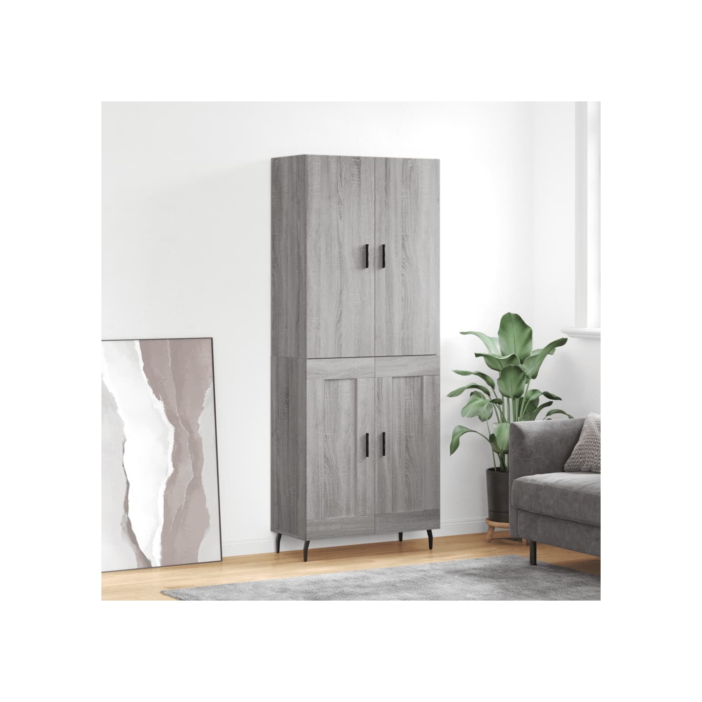 Buffet haut Sonoma gris 69,5x34x180 cm Bois d'ingénierie