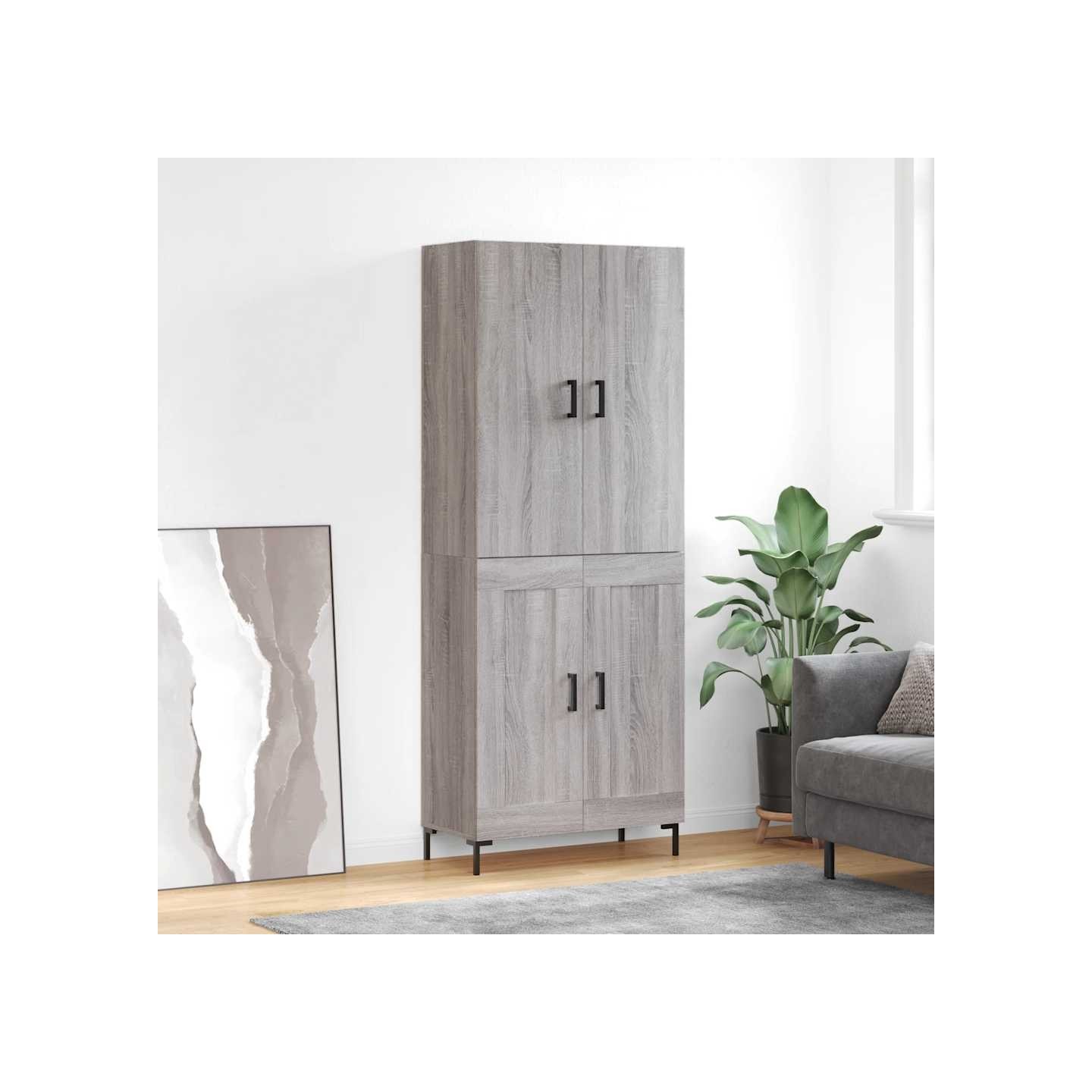 Buffet haut Sonoma gris 69,5x34x180 cm Bois d'ingénierie
