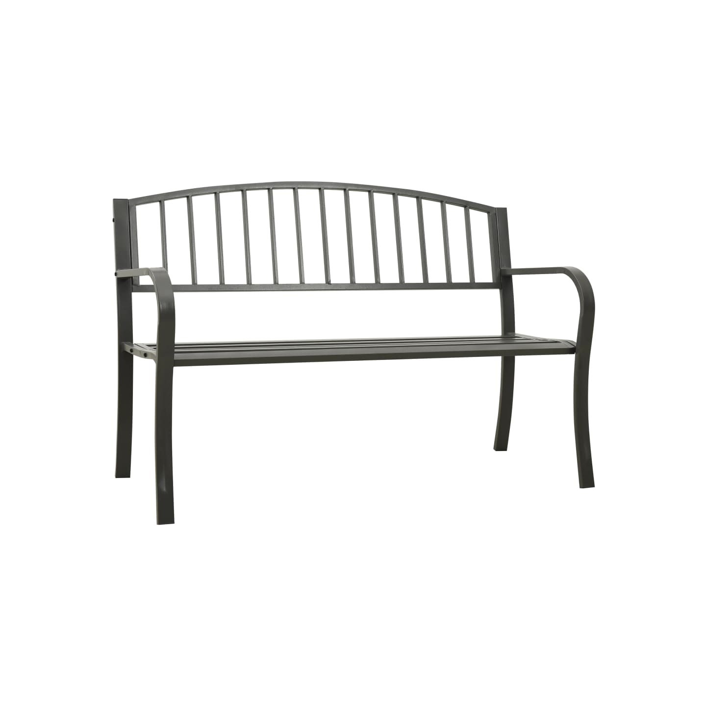 Banc de jardin Gris 120 cm Acier