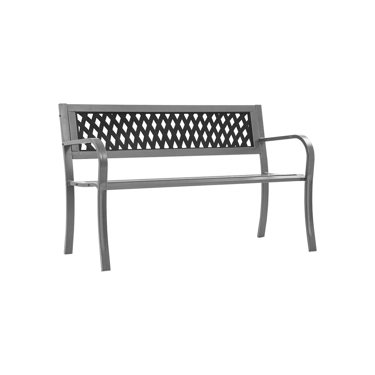 Banc de jardin Noir 120 cm Acier