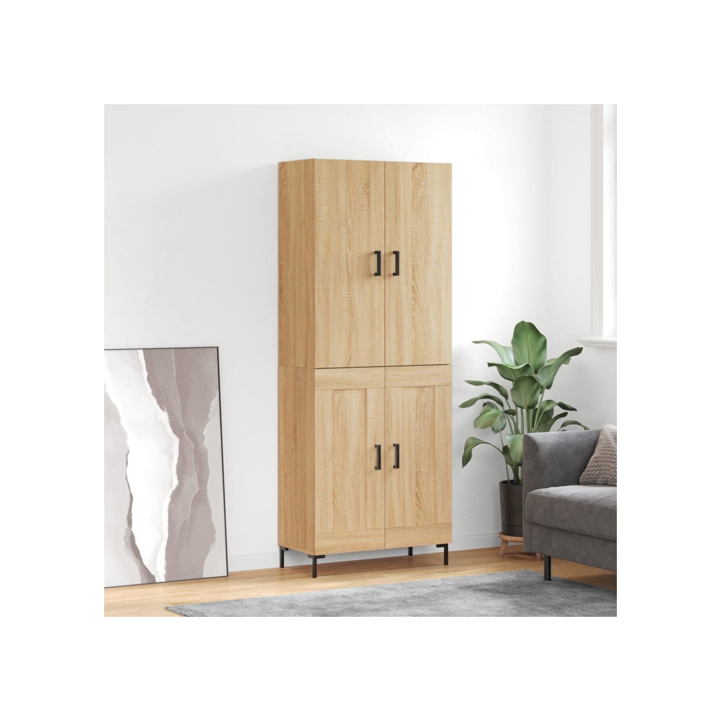 Buffet haut Chêne sonoma 69,5x34x180 cm Bois d'ingénierie