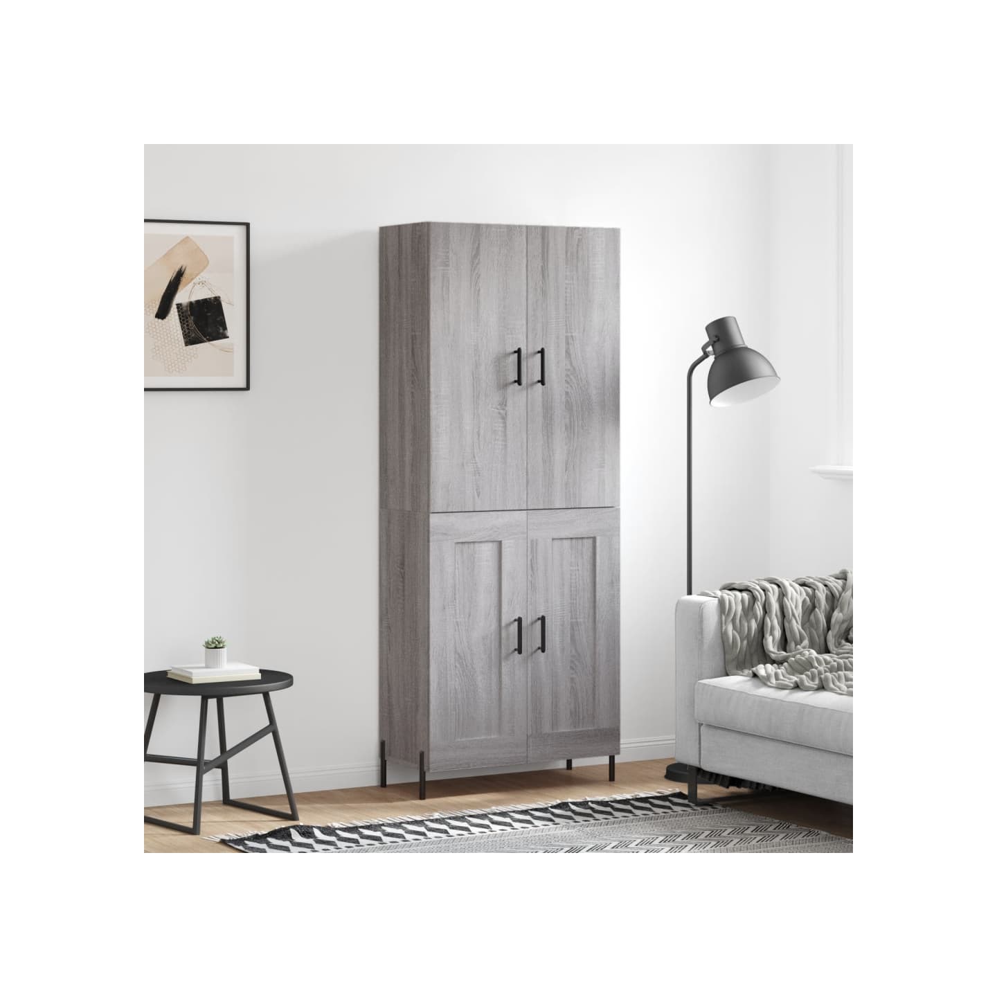 Buffet haut Sonoma gris 69,5x34x180 cm Bois d'ingénierie