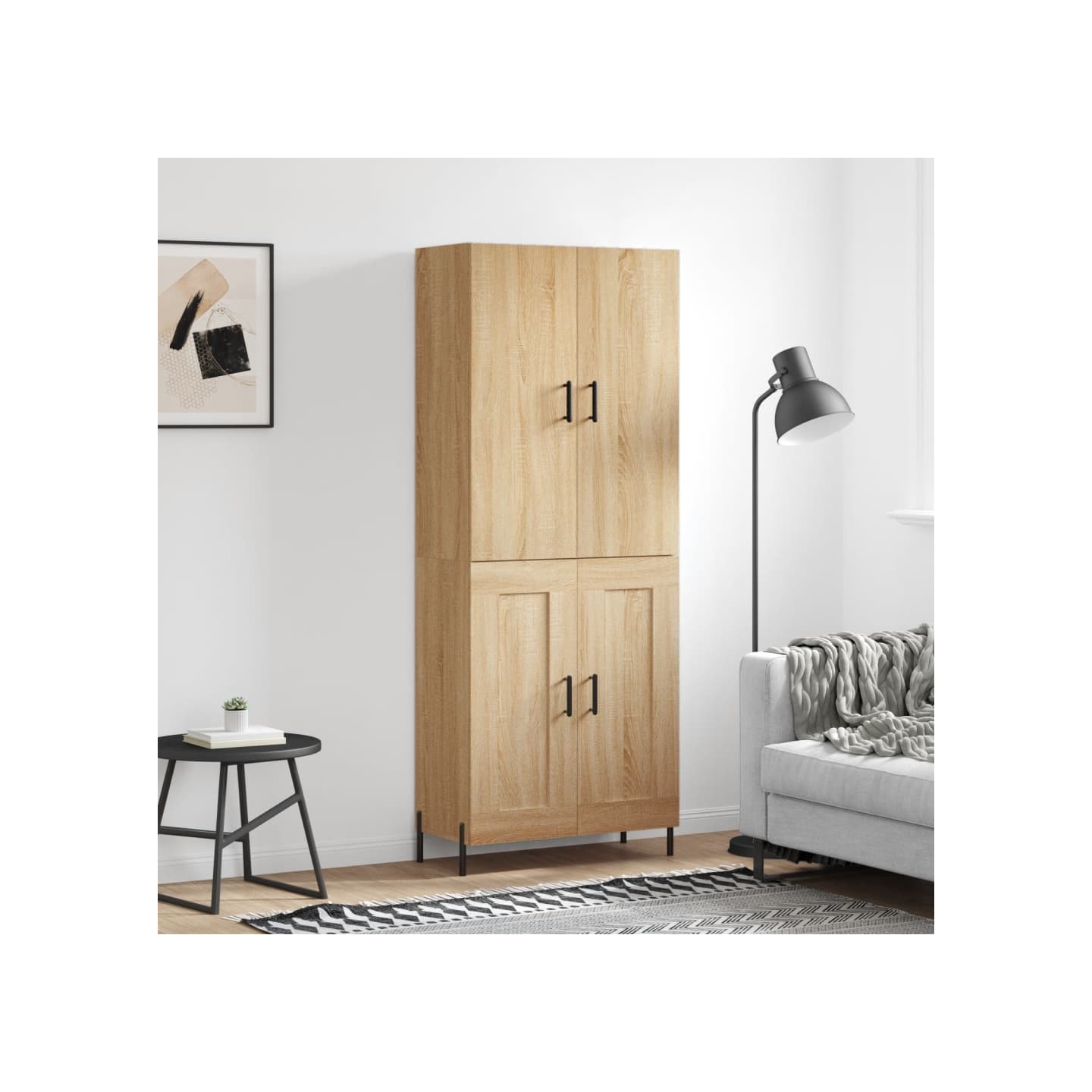 Buffet haut Chêne sonoma 69,5x34x180 cm Bois d'ingénierie
