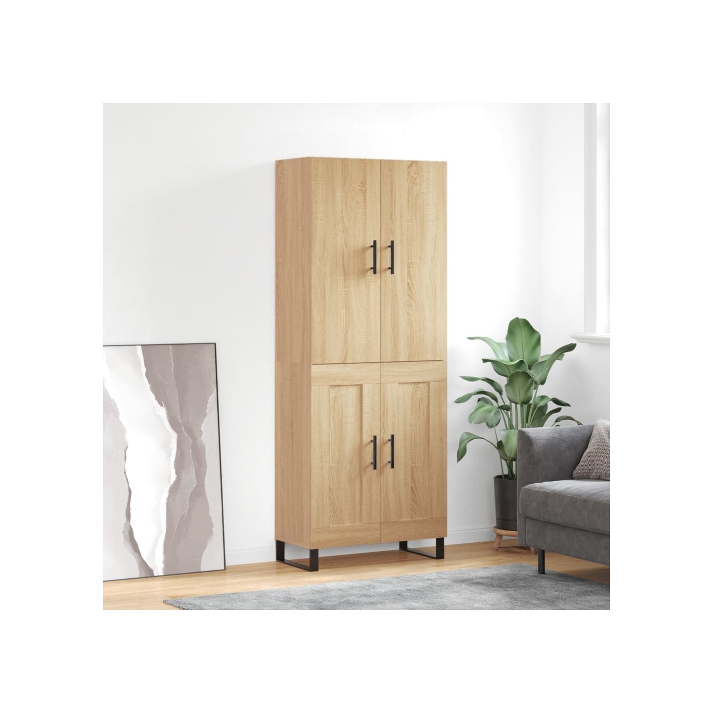 Buffet haut Chêne sonoma 69,5x34x180 cm Bois d'ingénierie