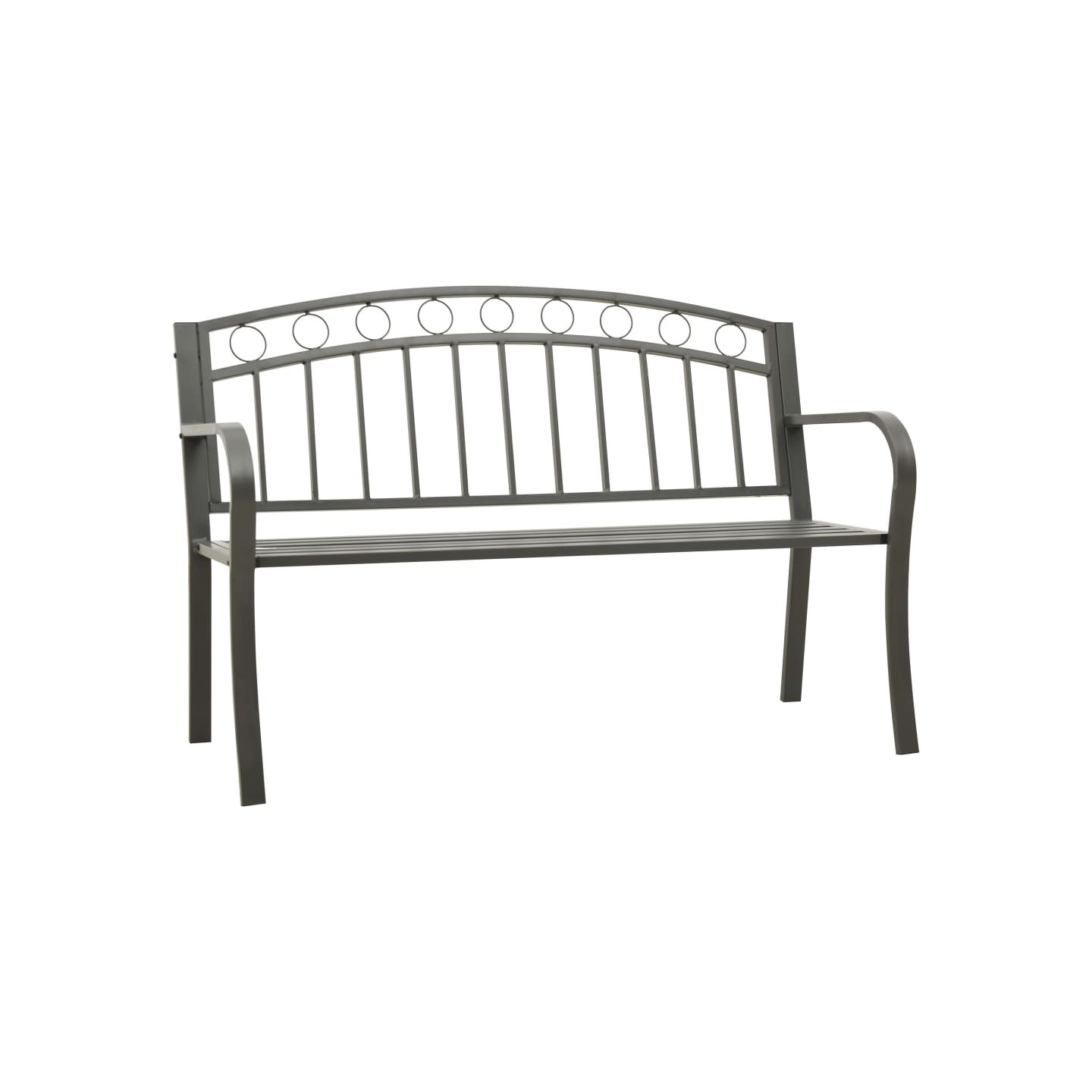 Banc de jardin Gris 120 cm Acier