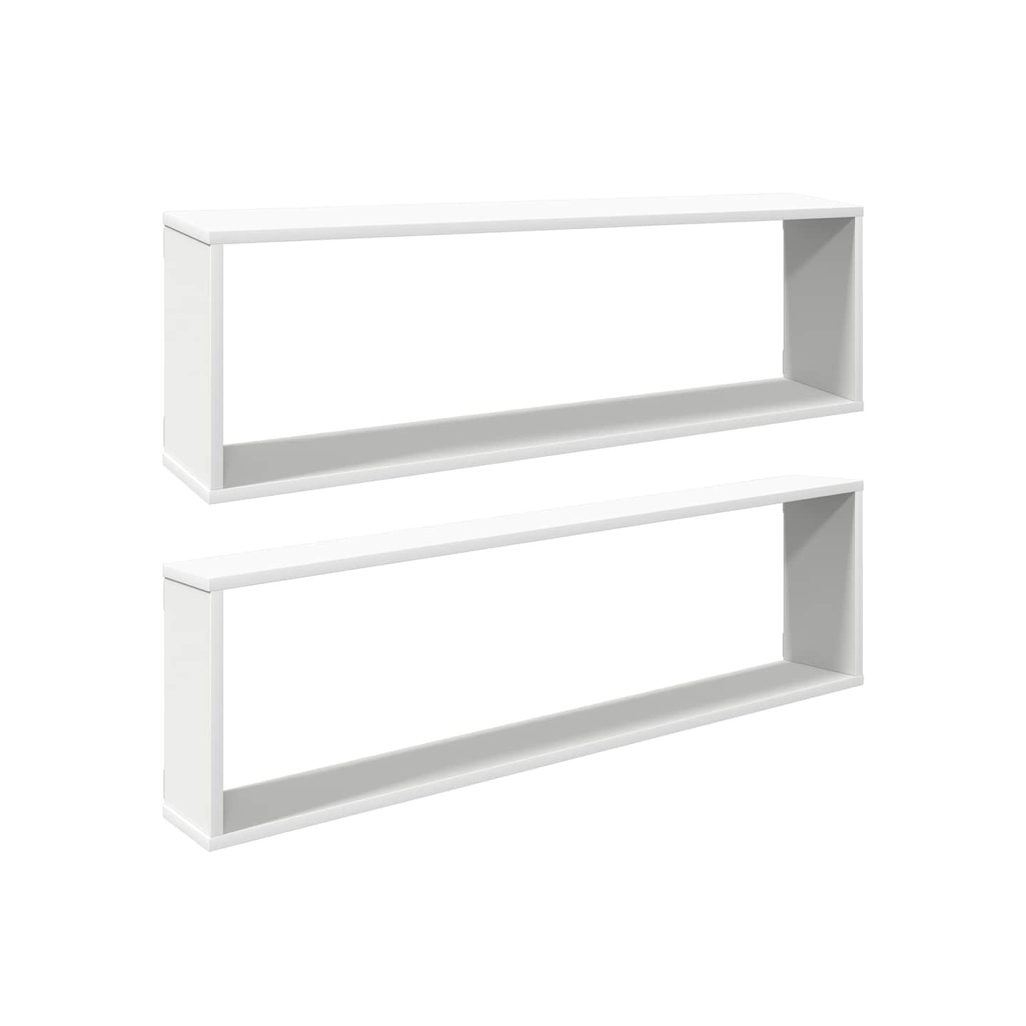 Étagères cube murales 2 pcs blanc 100x15x30cm bois d'ingénierie