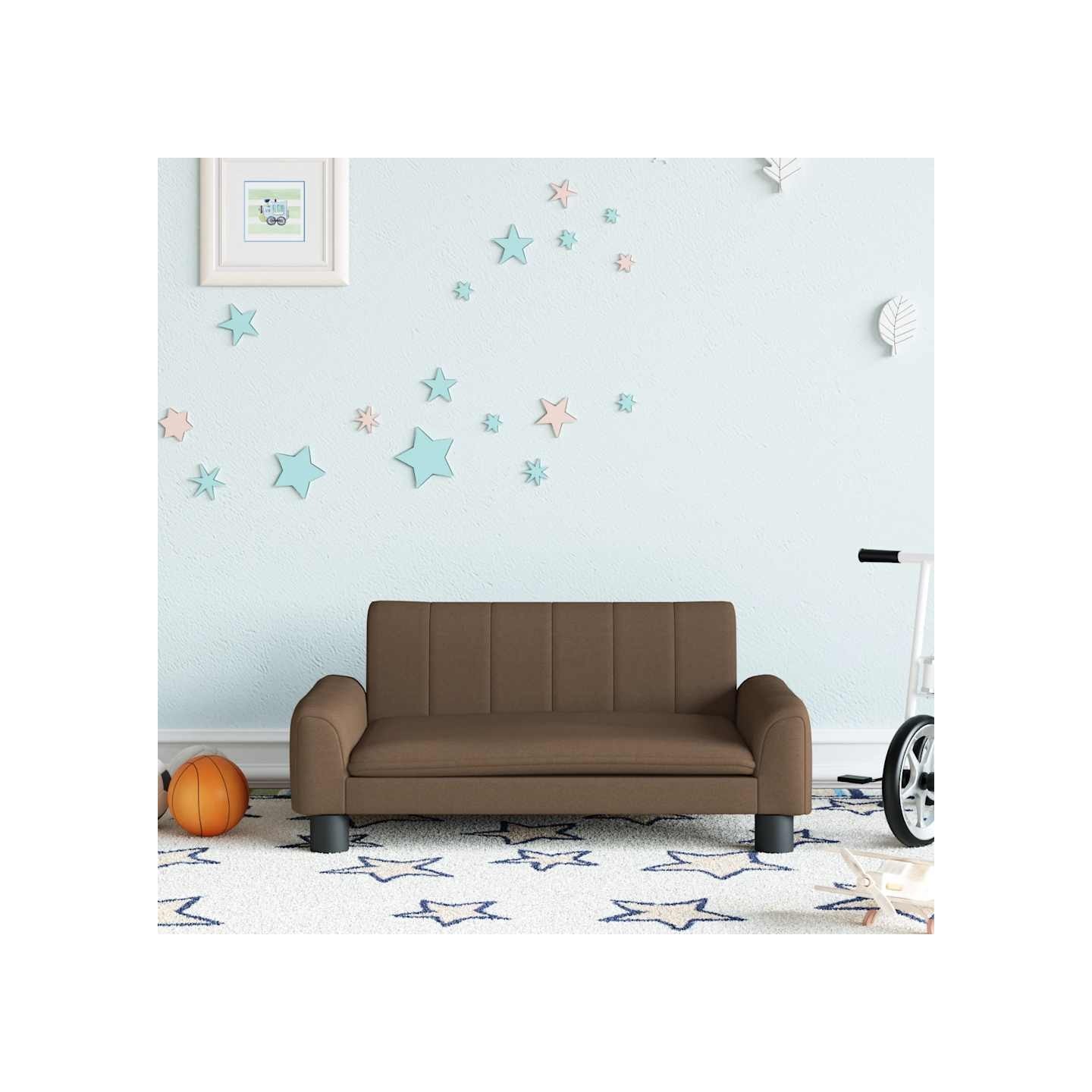 Canapé pour enfants marron 70x45x30 cm tissu