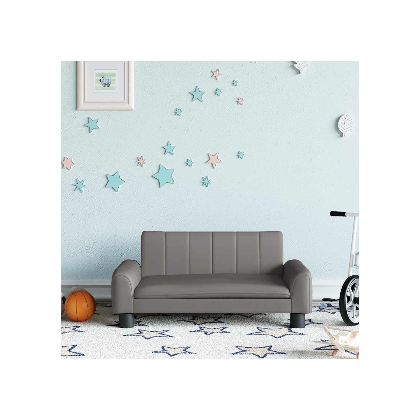 Canapé pour enfants gris 70x45x30 cm similicuir