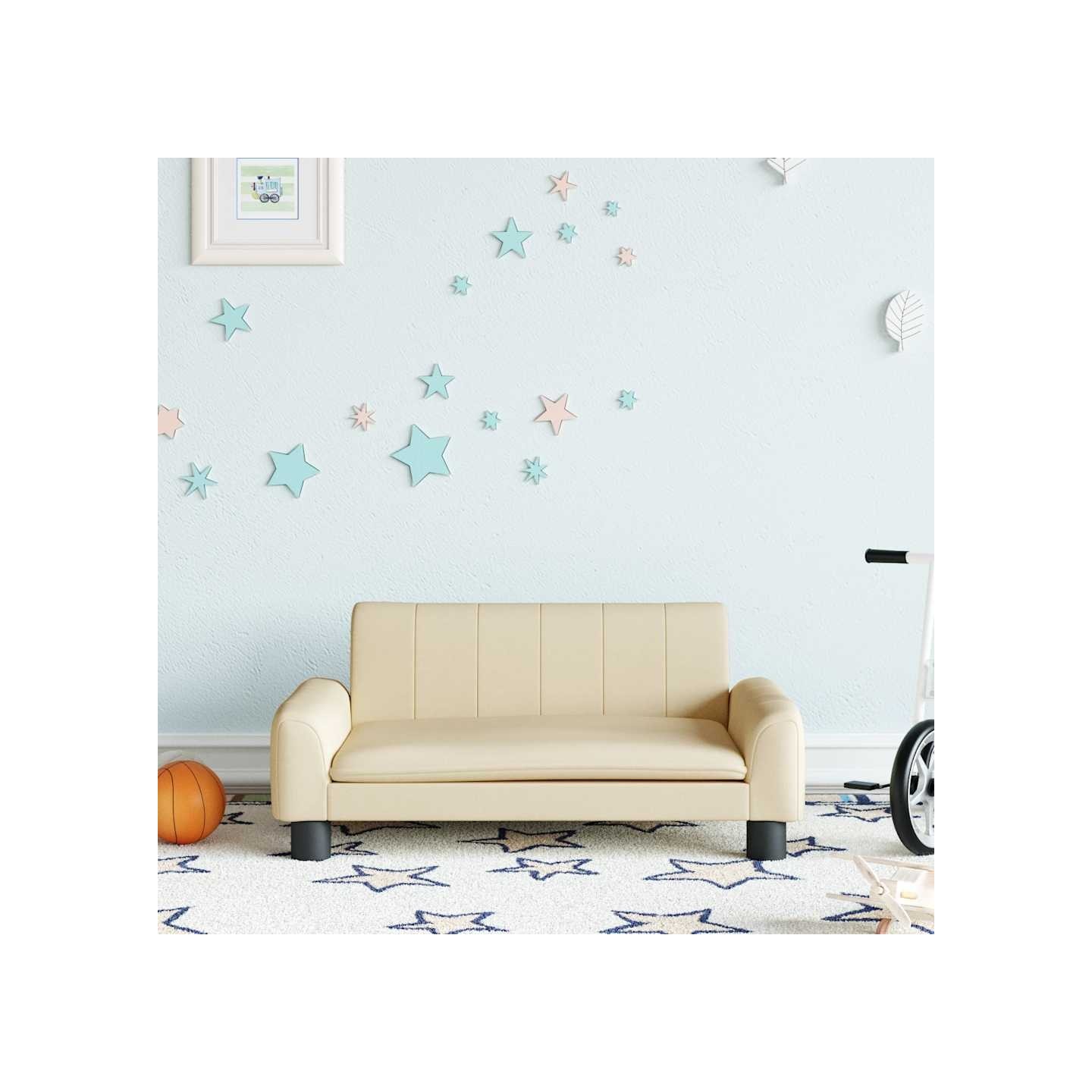 Canapé pour enfants crème 70x45x30 cm tissu