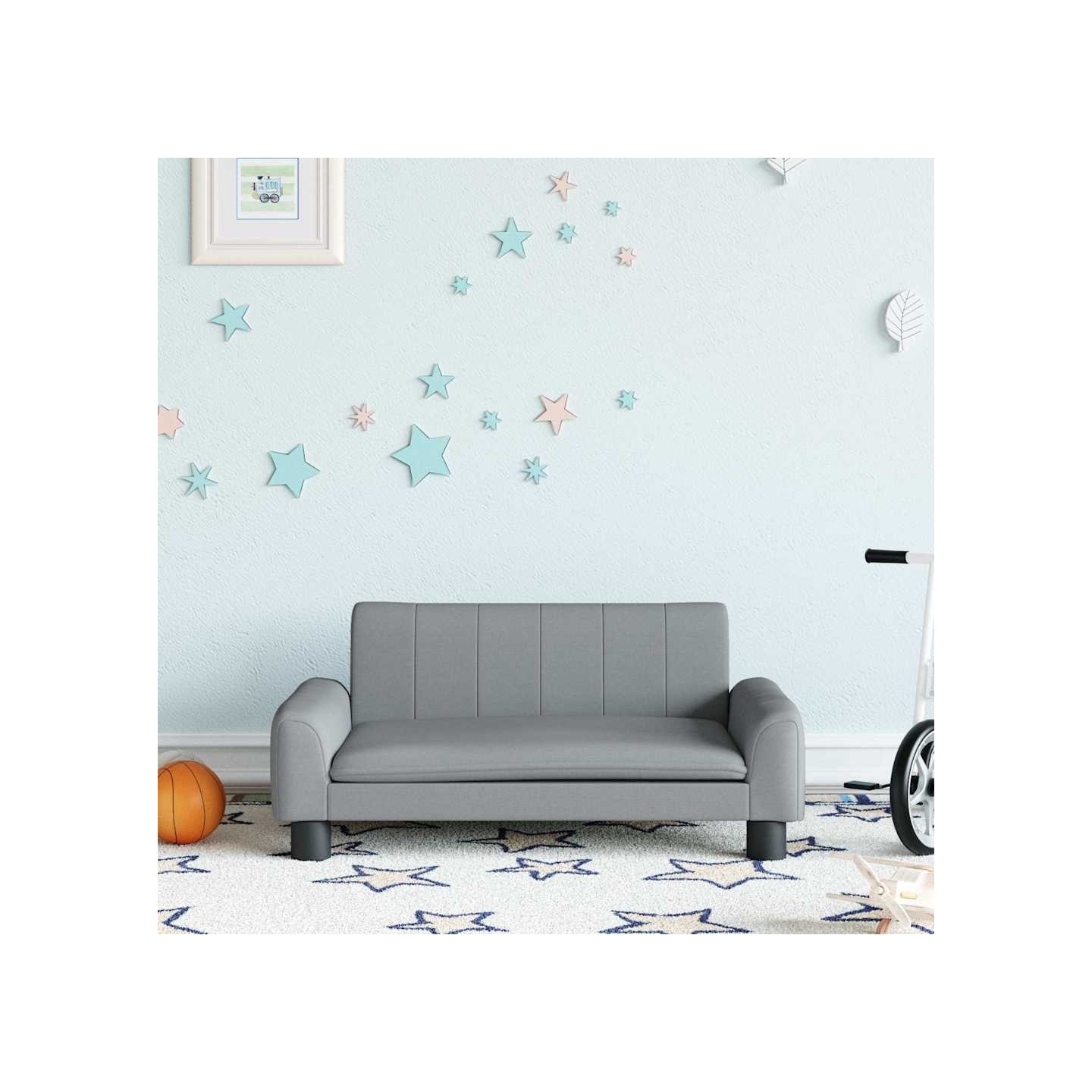 Canapé pour enfants gris clair 70x45x30 cm tissu
