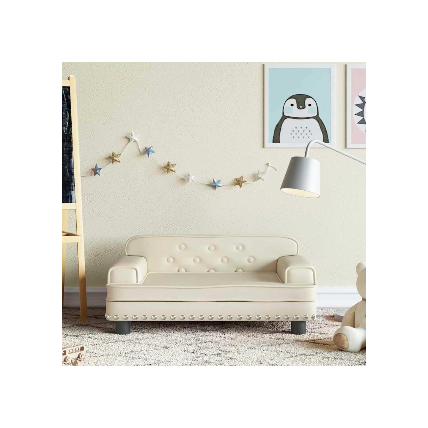 Canapé pour enfants crème 70x45x30 cm similicuir