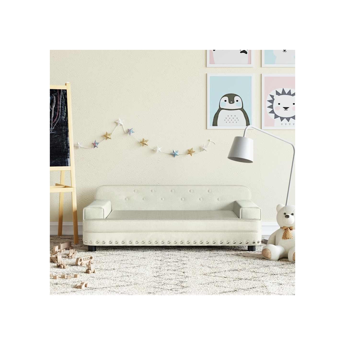 Canapé pour enfants crème 90x53x30 cm velours
